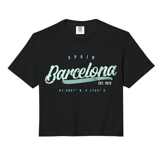 Barcelona Spain Travel Comfort Colors Hoodie - Graphic Print for Adults - T-Shirt, Sweatshirt, Hoodie