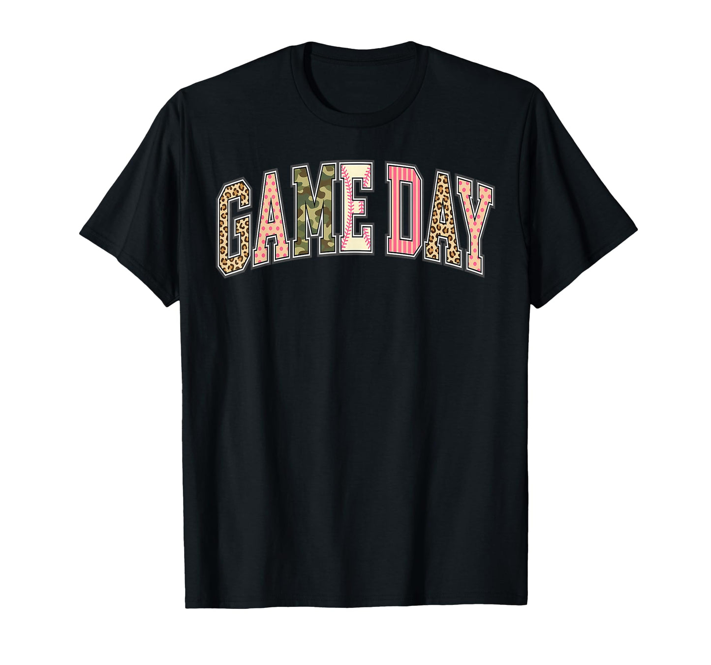 Leopard Camo Game Day Baseball T-Shirt - Aesthetic Graphic Men Women - T-Shirt, Sweatshirt, Hoodie