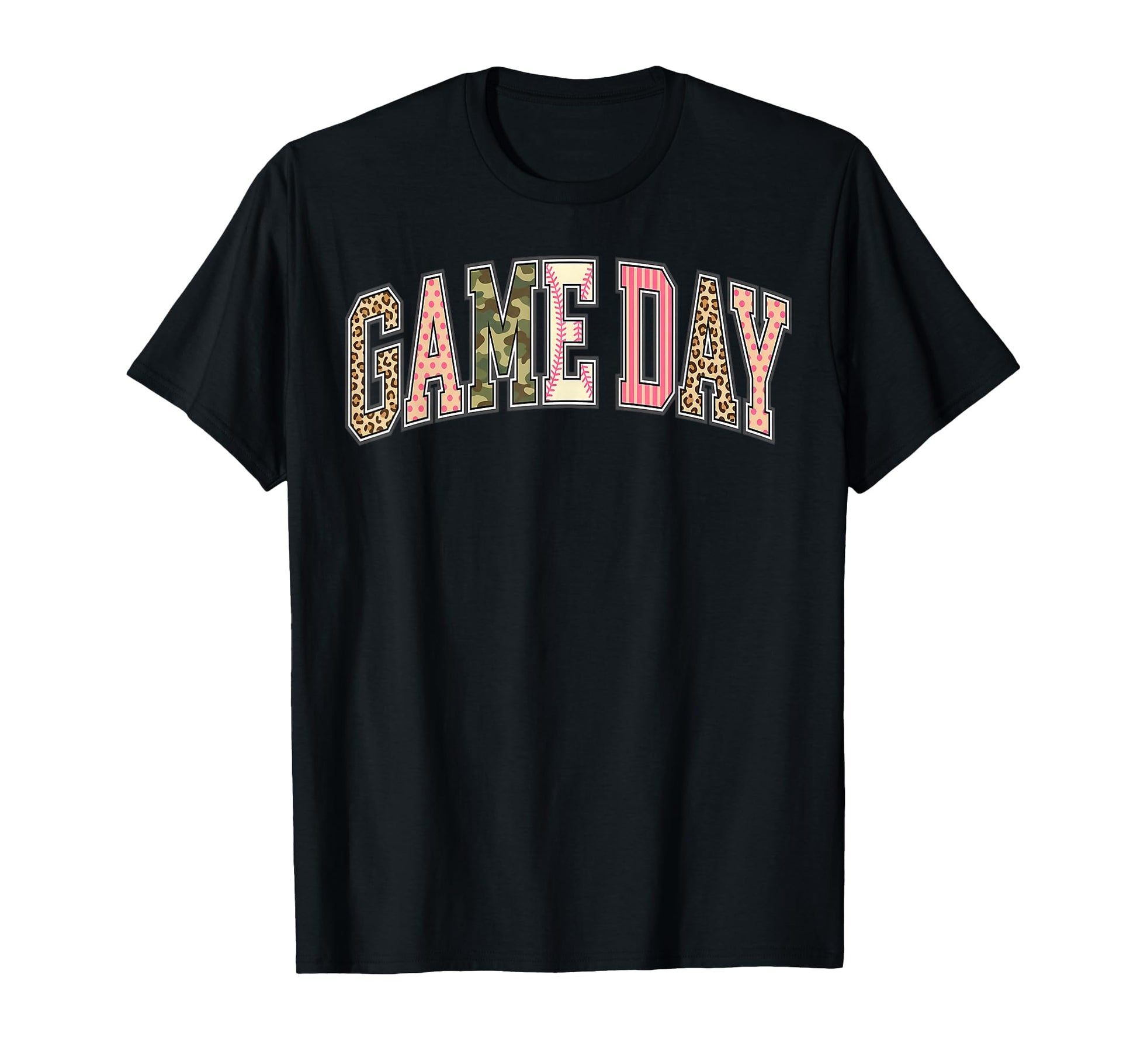 Leopard Camo Game Day Baseball T-Shirt - Aesthetic Graphic Men Women - T-Shirt, Sweatshirt, Hoodie