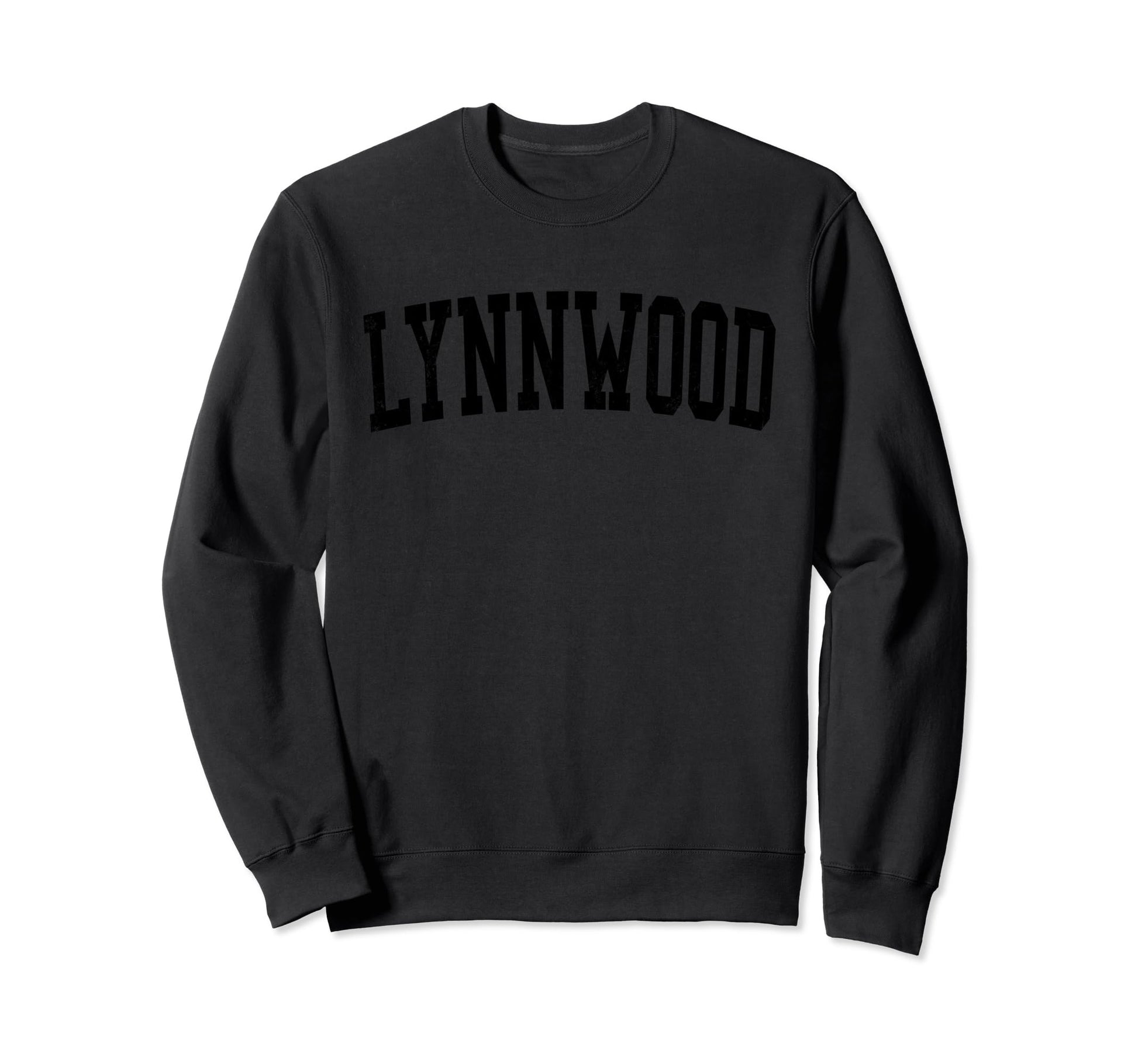 Lynnwood Wa Distressed Black Sweatshirt - Aesthetic Graphic for Adults - T-Shirt, Sweatshirt, Hoodie