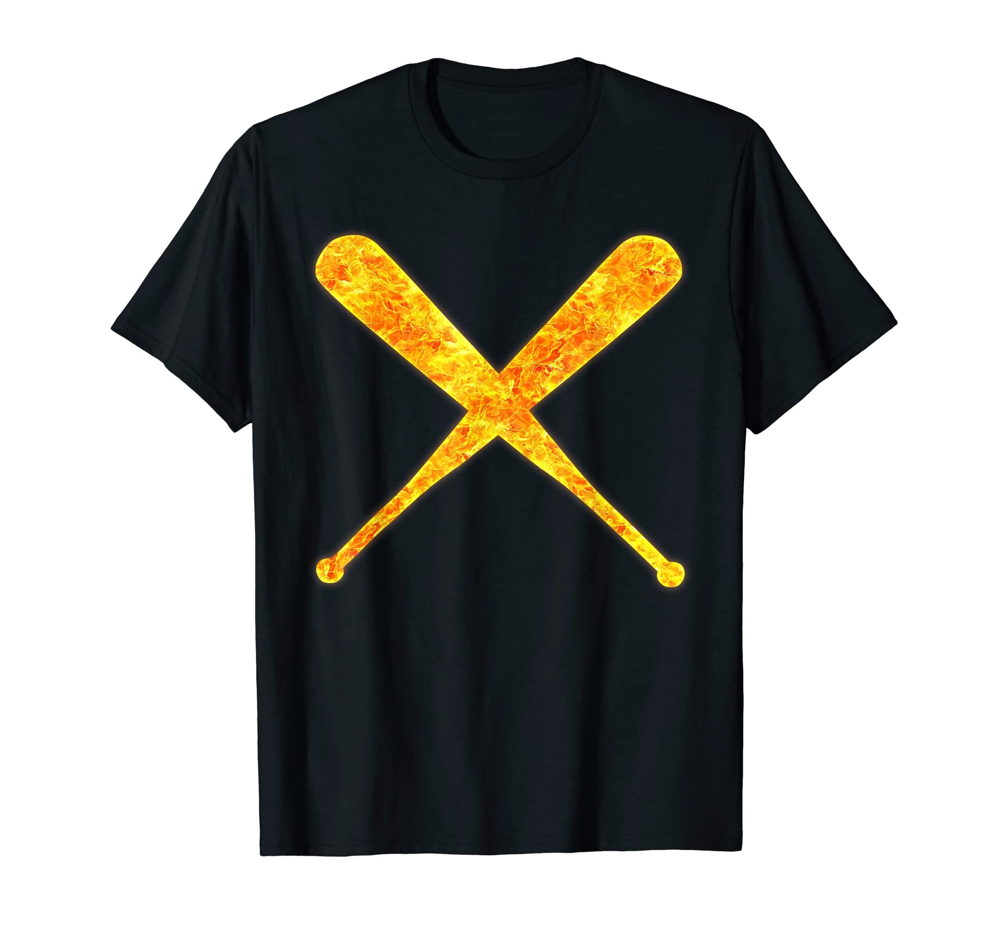 Baseball Bats Sports Fire Flames Burning T-Shirt - Graphic Print for Adults - T-Shirt, Sweatshirt, Hoodie
