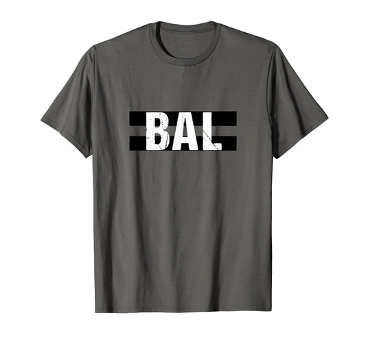 Bal Letters Baltimore Md Striped Bal T-Shirt - Custom Art Print Men Women - T-Shirt, Sweatshirt, Hoodie