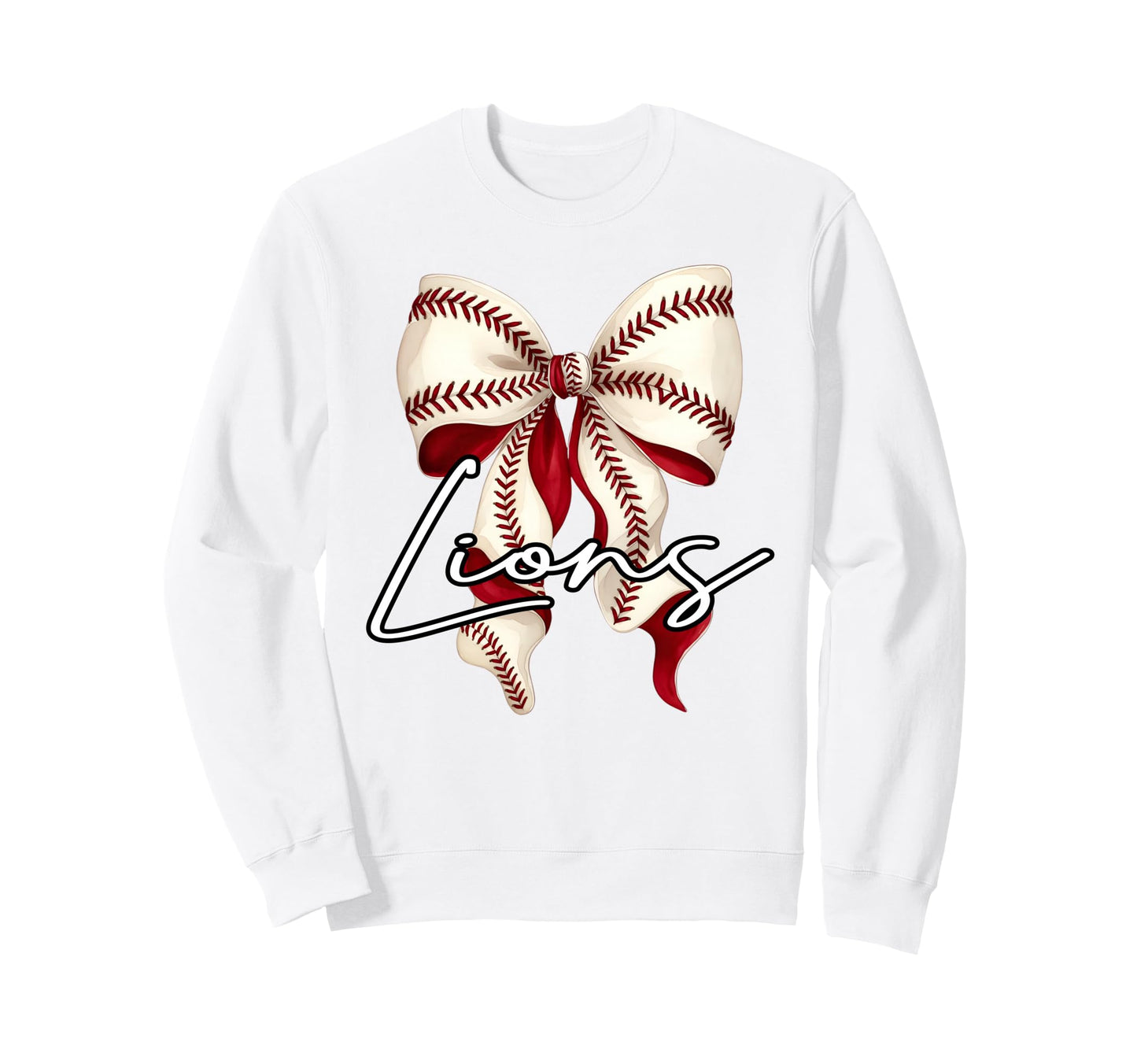 Lions Baseball Coquette Bow Sports Sweatshirt - Fun Novelty Design Unisex - T-Shirt, Sweatshirt, Hoodie
