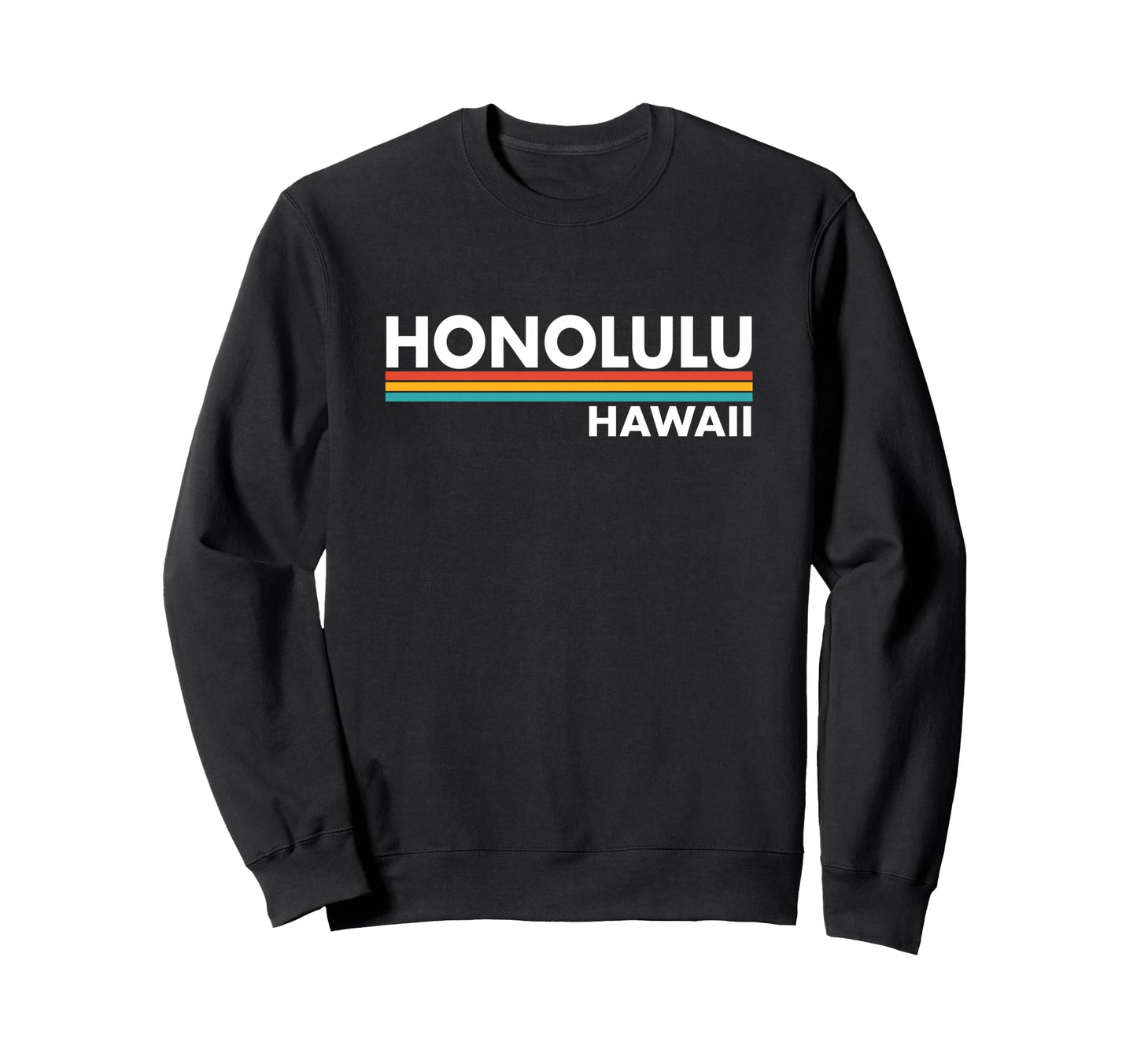 Honolulu Hawaii Stripes Sweatshirt - Novelty Apparel for Adults - T-Shirt, Sweatshirt, Hoodie