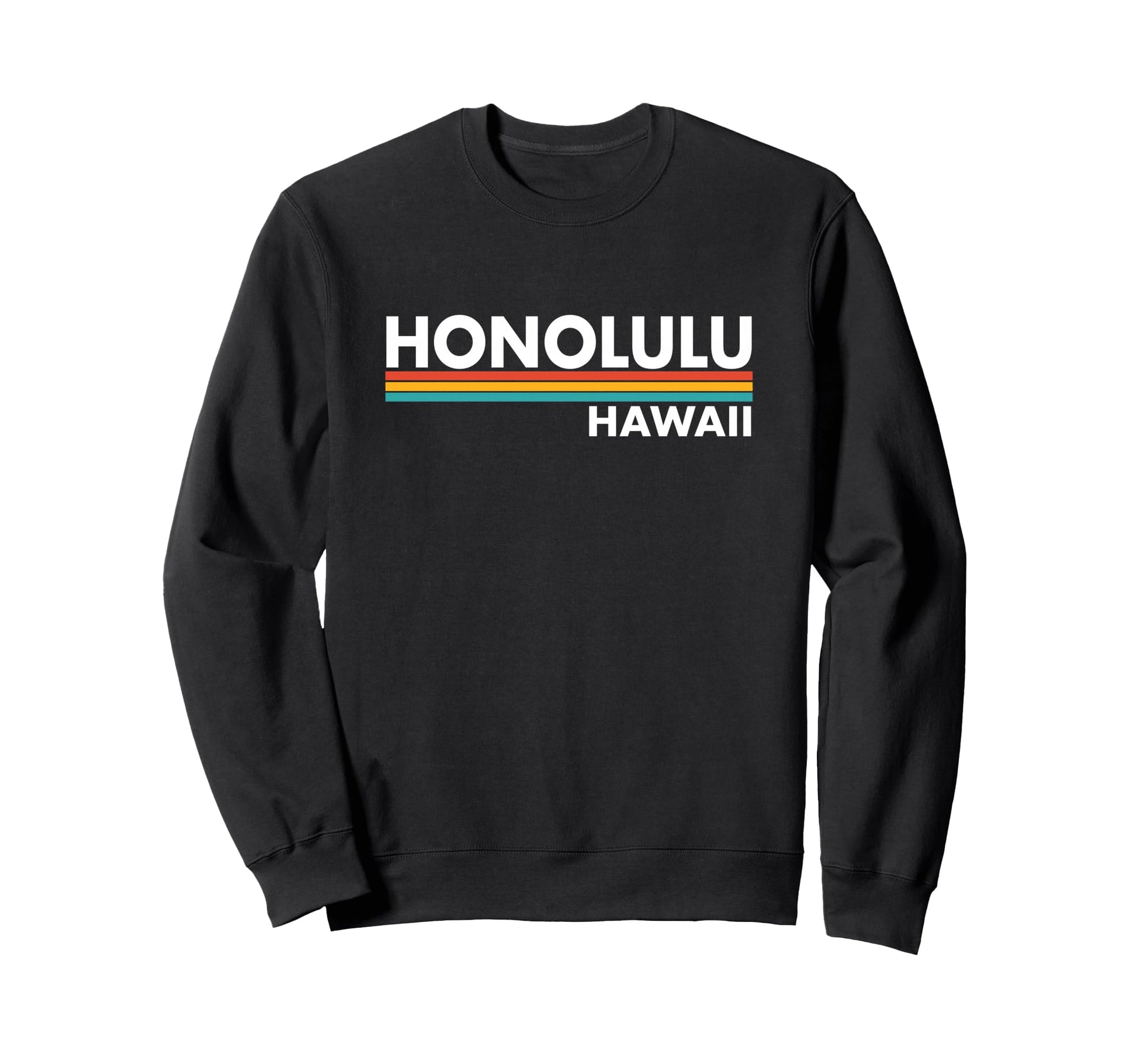 Honolulu Hawaii Stripes Sweatshirt - Novelty Apparel for Adults - T-Shirt, Sweatshirt, Hoodie