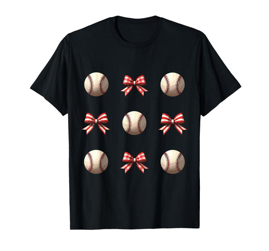Baseball Coquette Bow Funny Bow Baseball T-Shirt - Aesthetic Graphic Unisex - T-Shirt, Sweatshirt, Hoodie
