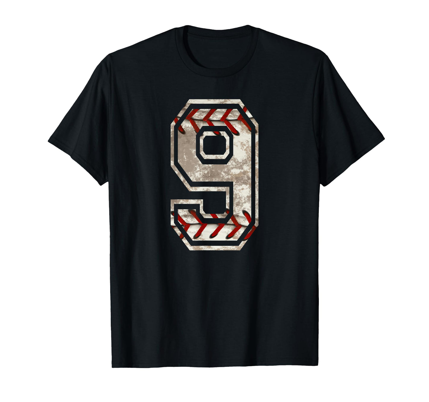 Baseball Jersey Number 9 Distressed T-Shirt - Novelty Apparel Unisex - T-Shirt, Sweatshirt, Hoodie