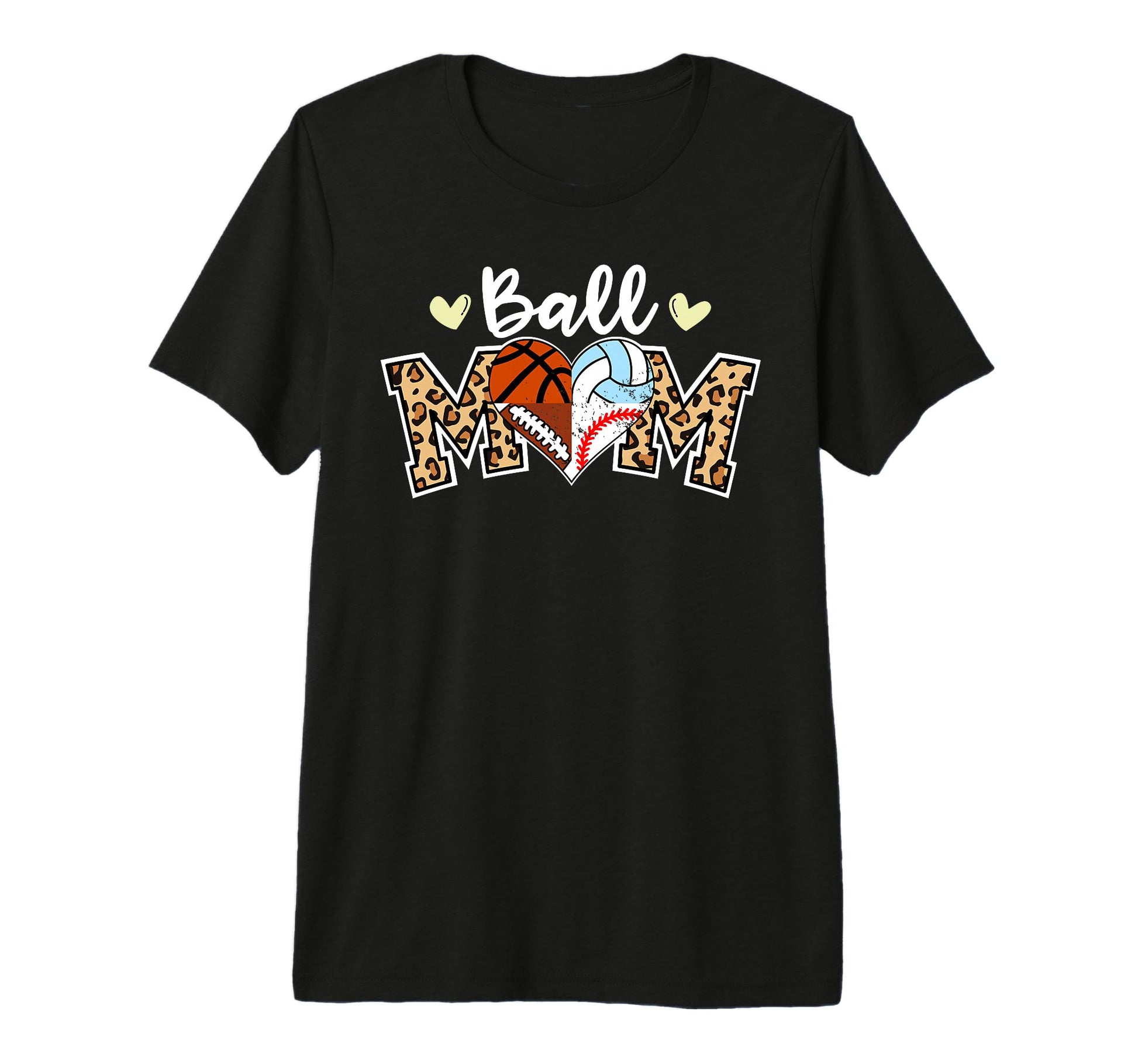 Ball Mom Leopard Football Baseball T-Shirt - Graphic Print Men Women - T-Shirt, Sweatshirt, Hoodie