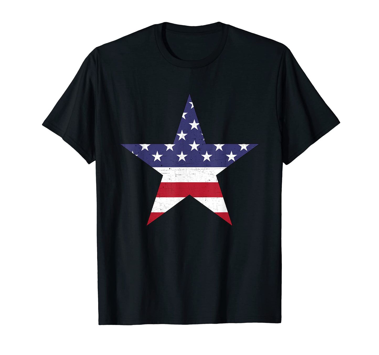Stars Stripes Distressed Star T-Shirt - Fun Novelty Design Unisex - T-Shirt, Sweatshirt, Hoodie