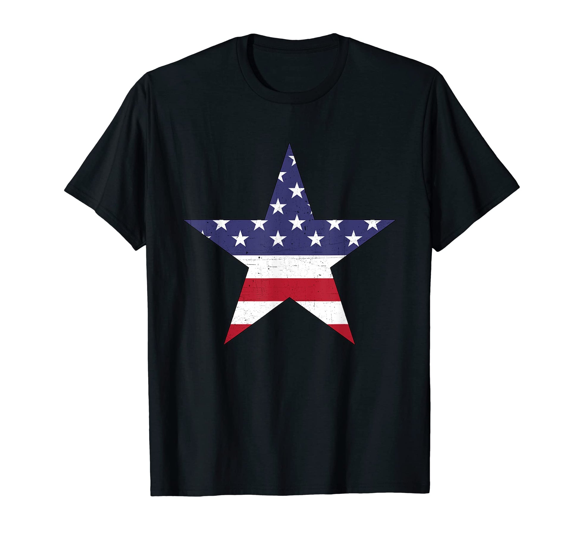 Stars Stripes Distressed Star T-Shirt - Fun Novelty Design Unisex - T-Shirt, Sweatshirt, Hoodie