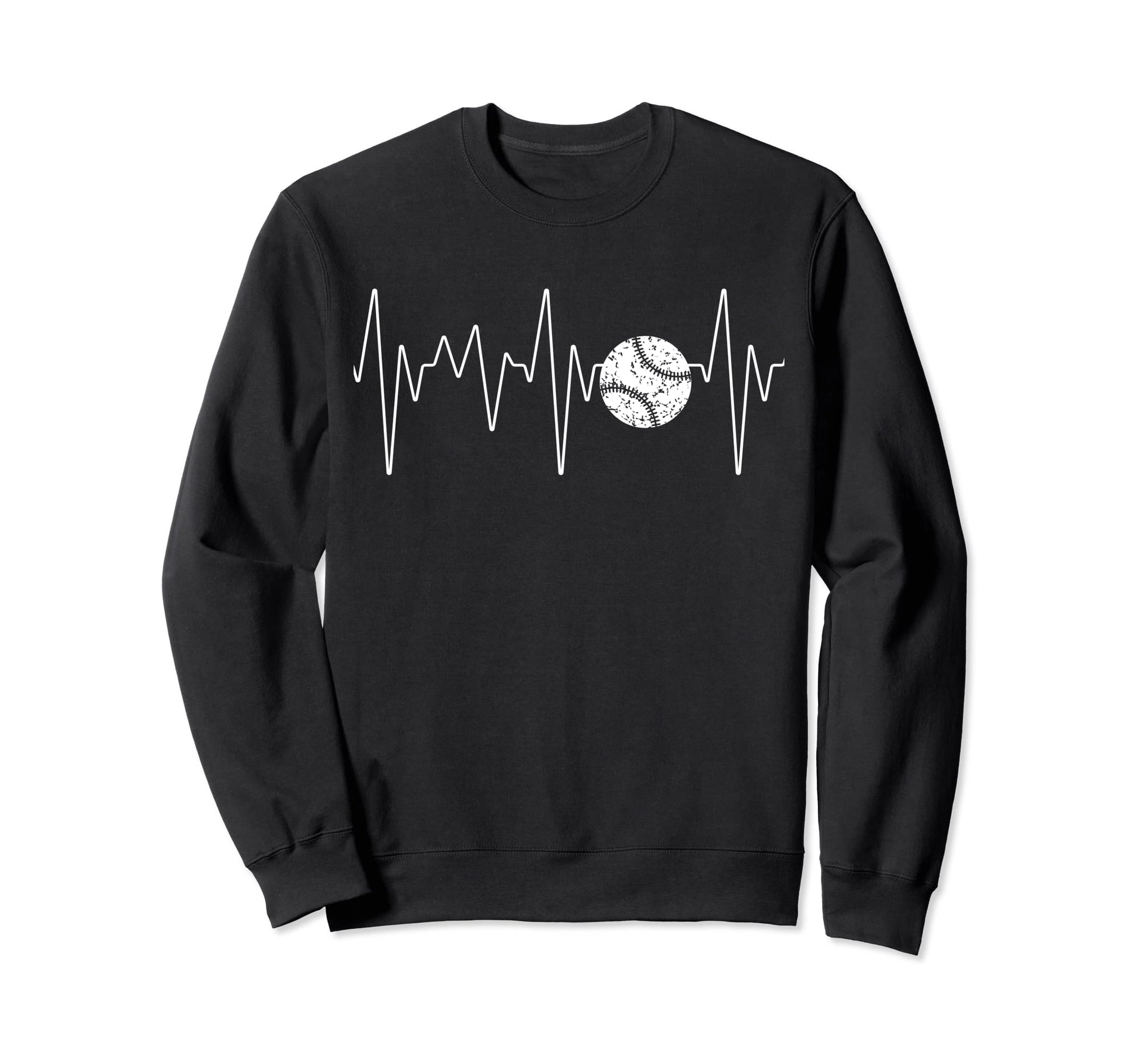 Baseball Heartbeat Baseball Lovers Sweatshirt - Graphic Print Unisex - T-Shirt, Sweatshirt, Hoodie