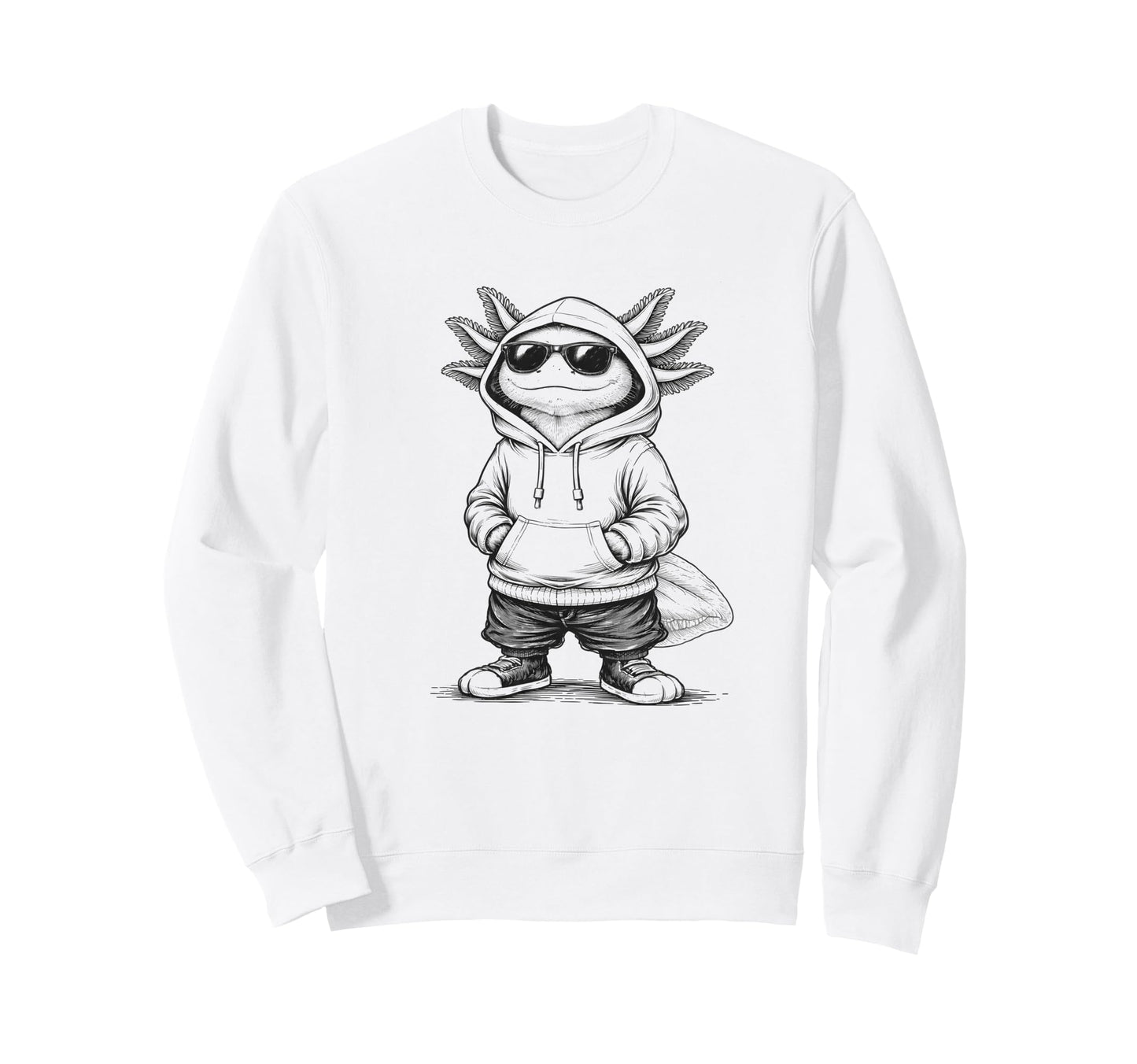 Axolotl Sunglasses Street Funny Sweatshirt - Streetwear Style Men Women - T-Shirt, Sweatshirt, Hoodie