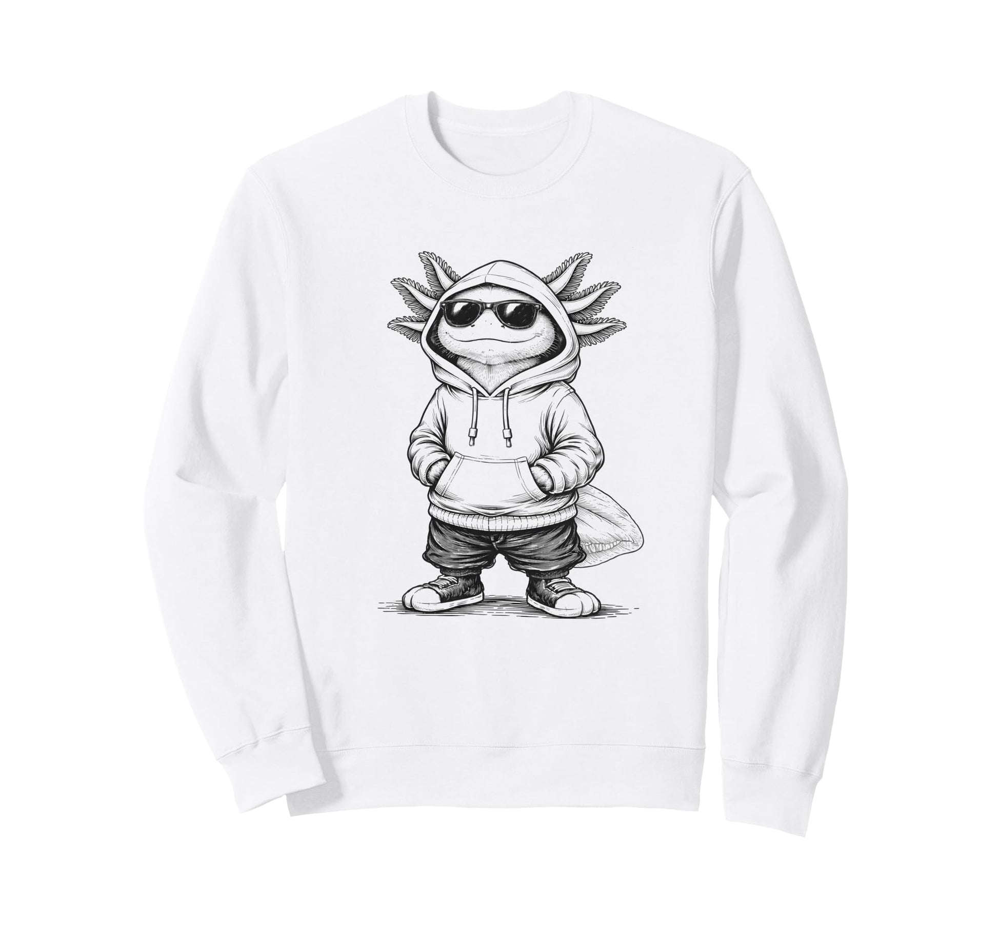 Axolotl Sunglasses Street Funny Sweatshirt - Streetwear Style Men Women - T-Shirt, Sweatshirt, Hoodie