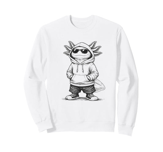 Axolotl Sunglasses Street Funny Sweatshirt - Streetwear Style Men Women - T-Shirt, Sweatshirt, Hoodie