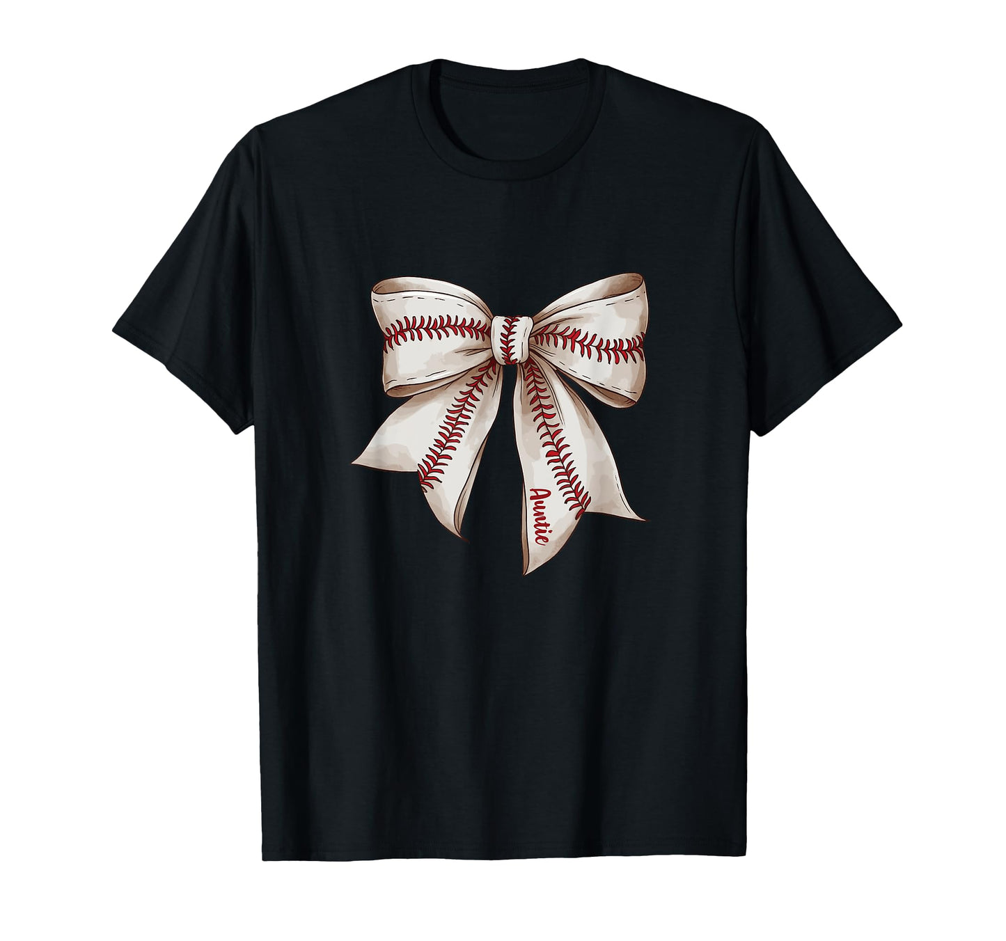 Auntie Baseball Bow Aunt T-Shirt - Fun Novelty Design Men Women - T-Shirt, Sweatshirt, Hoodie