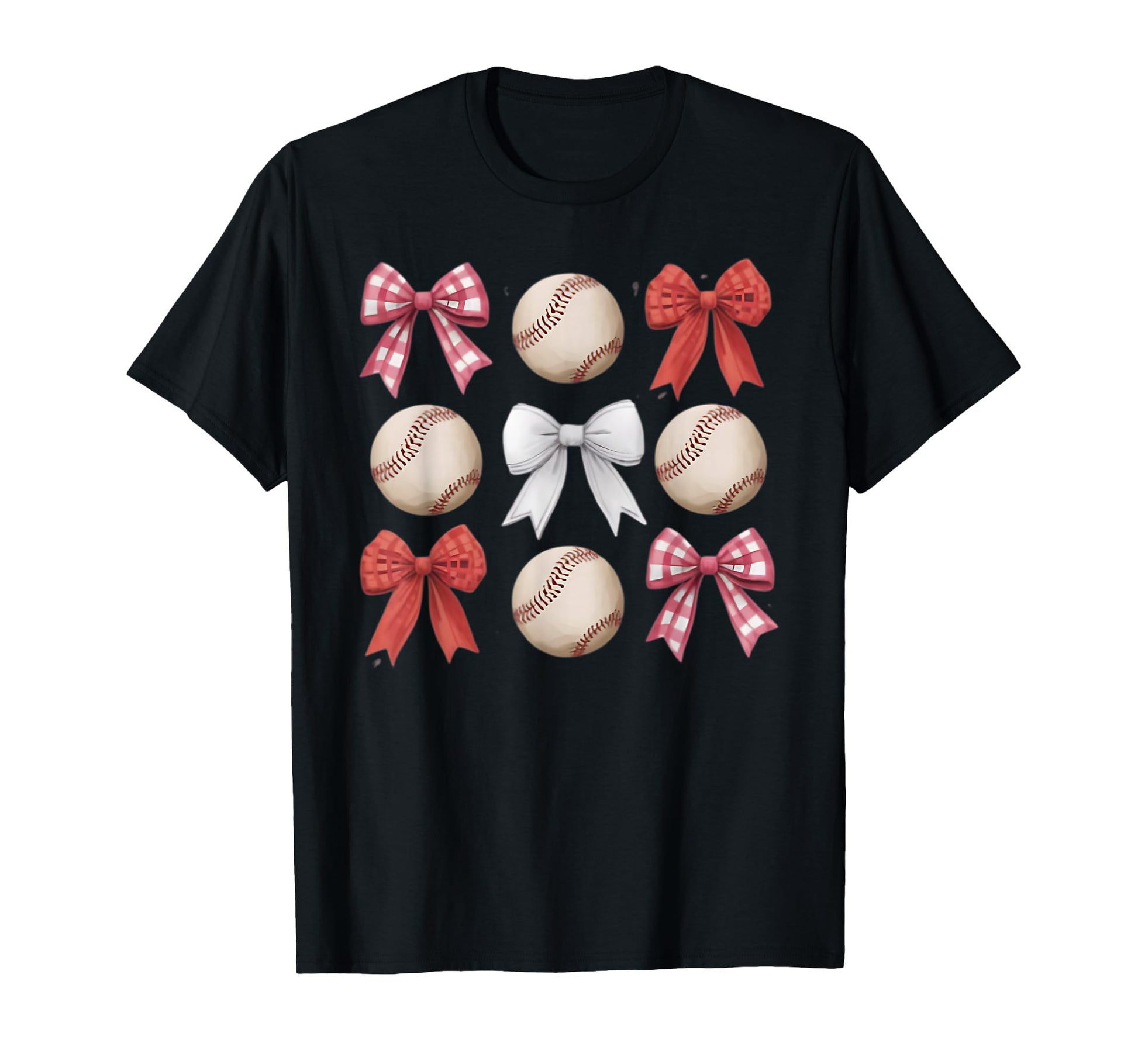 Baseball Coquette Bow Mom Sister T-Shirt - Minimalist Print Men Women - T-Shirt, Sweatshirt, Hoodie