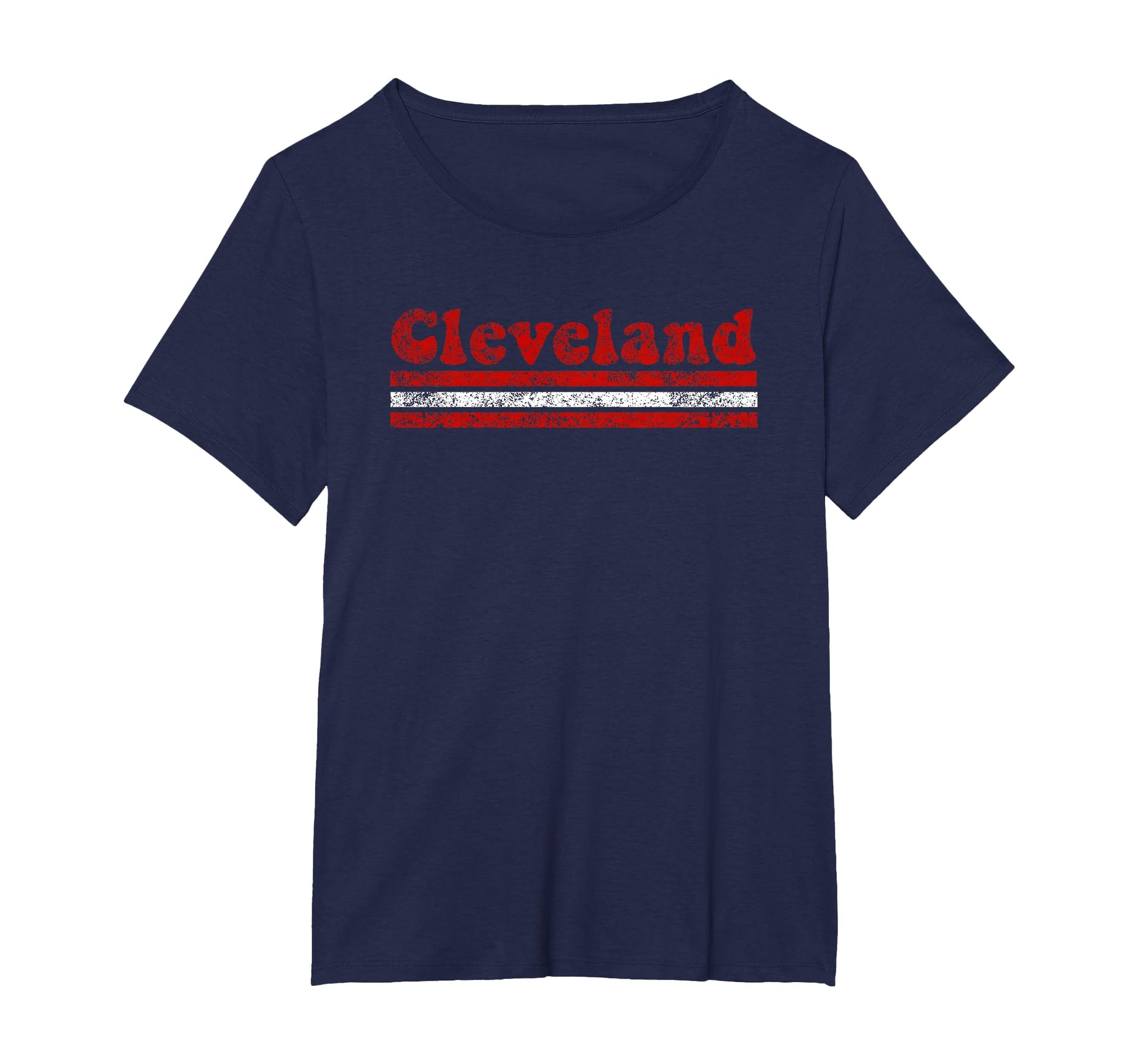 Cleveland Ohio Weathered Stripe Throwback T-Shirt - Trendy Graphic Unisex - T-Shirt, Sweatshirt, Hoodie
