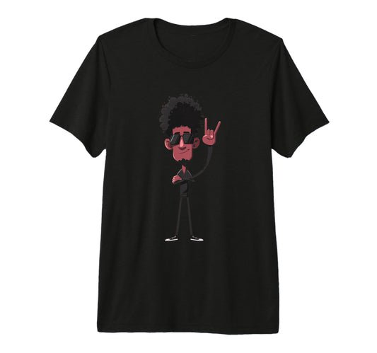 Afro Rock Hand Sign Character T-Shirt - Casual Everyday Wear Men Women - T-Shirt, Sweatshirt, Hoodie