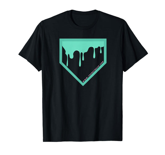 Baseball Home Plate Drip 2 Mint T-Shirt - Novelty Apparel for Adults - T-Shirt, Sweatshirt, Hoodie