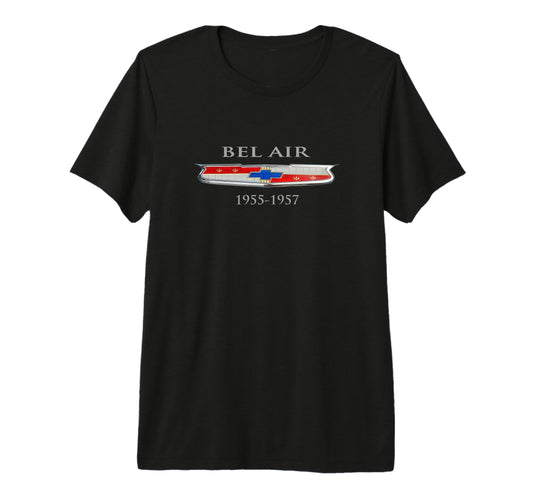 1955 1957 Bel Air Hood Emblem Badge T-Shirt - Novelty Apparel Unisex - T-Shirt, Sweatshirt, Hoodie