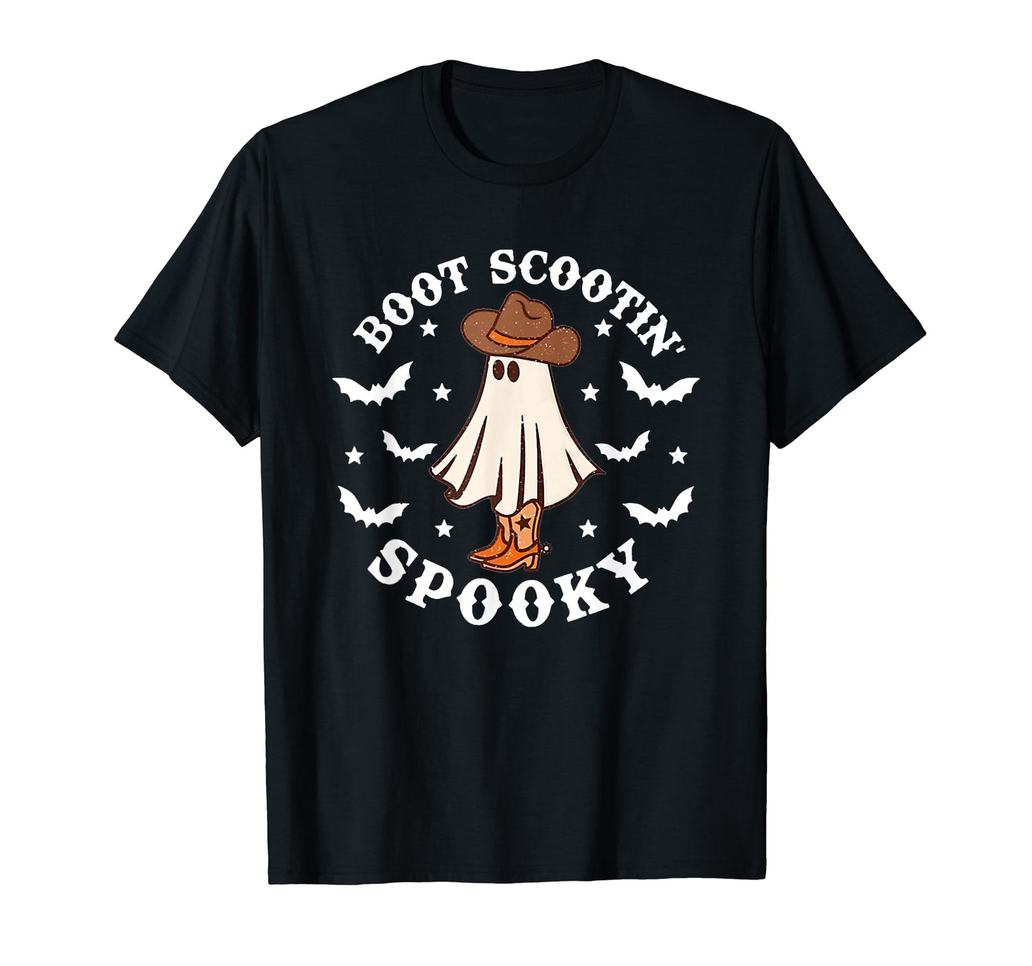 Western Halloween Ghost Funny Boot T-Shirt - Minimalist Print Men Women - T-Shirt, Sweatshirt, Hoodie