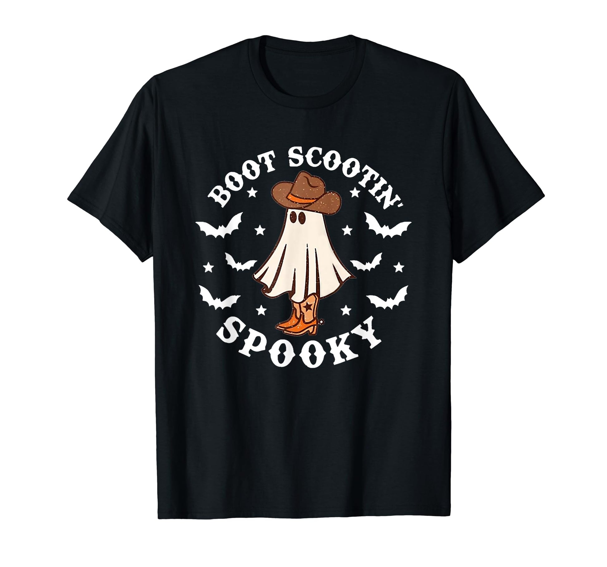 Western Halloween Ghost Funny Boot T-Shirt - Minimalist Print Men Women - T-Shirt, Sweatshirt, Hoodie