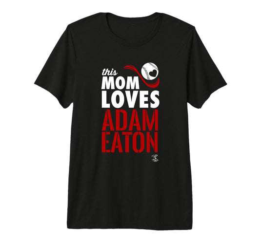 Adam Eaton This Mom Loves Tri Blend T-Shirt - Fun Novelty Design for Adults - T-Shirt, Sweatshirt, Hoodie