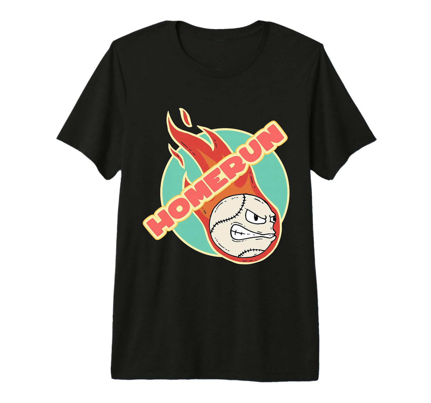 Homerun Fiery Baseball Passion Tri T-Shirt - Fun Novelty Design for Adults - T-Shirt, Sweatshirt, Hoodie