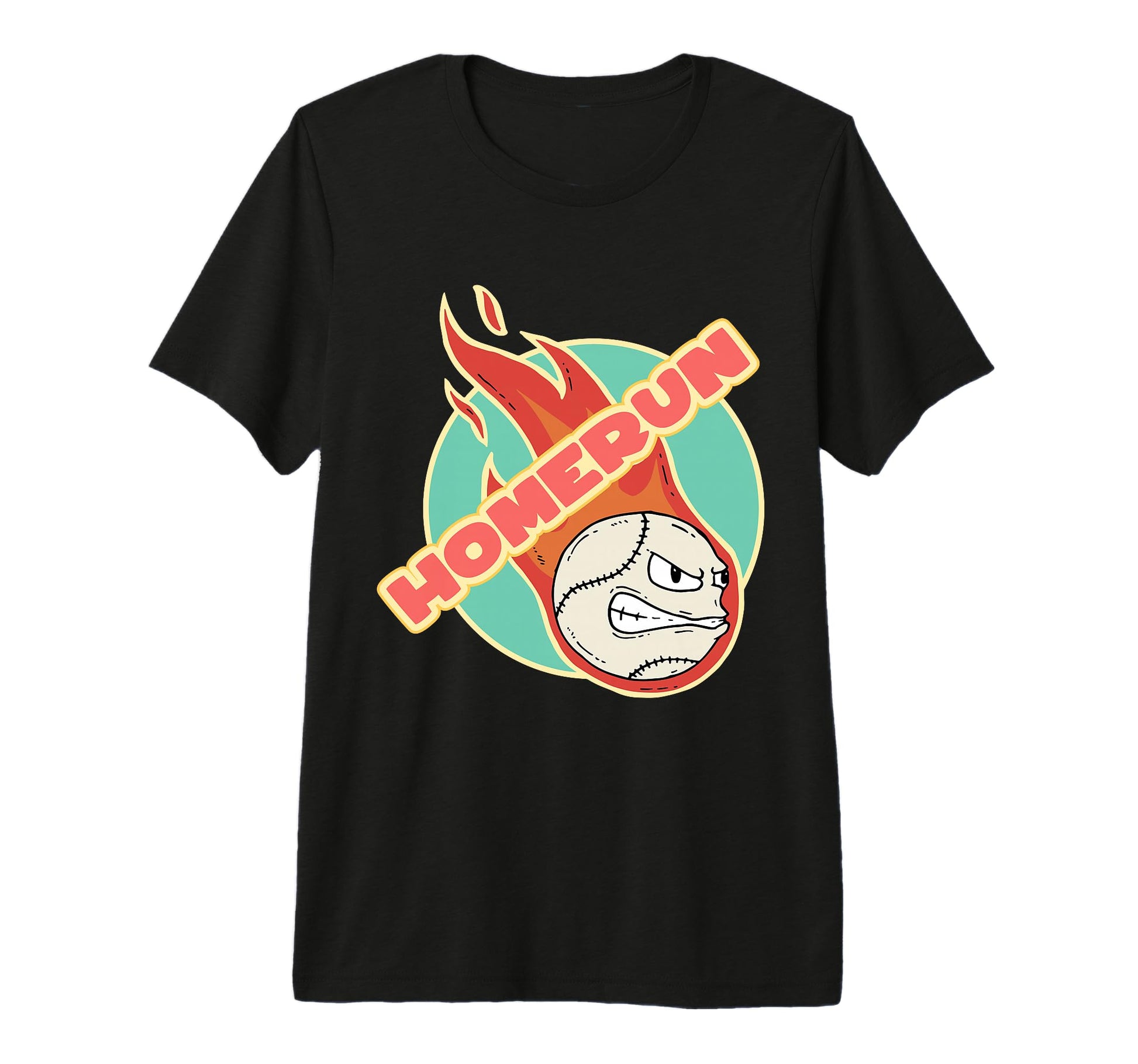Homerun Fiery Baseball Passion Tri T-Shirt - Fun Novelty Design for Adults - T-Shirt, Sweatshirt, Hoodie