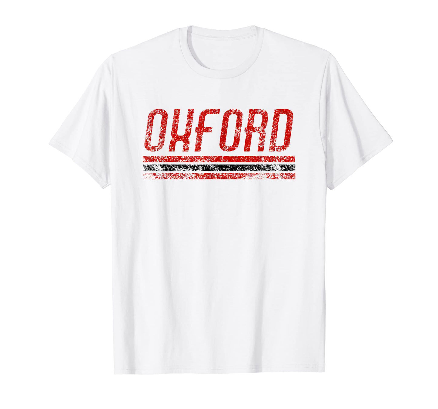 Oxford Ohio Weathered Stripe Throwback T-Shirt - Aesthetic Graphic Unisex - T-Shirt, Sweatshirt, Hoodie