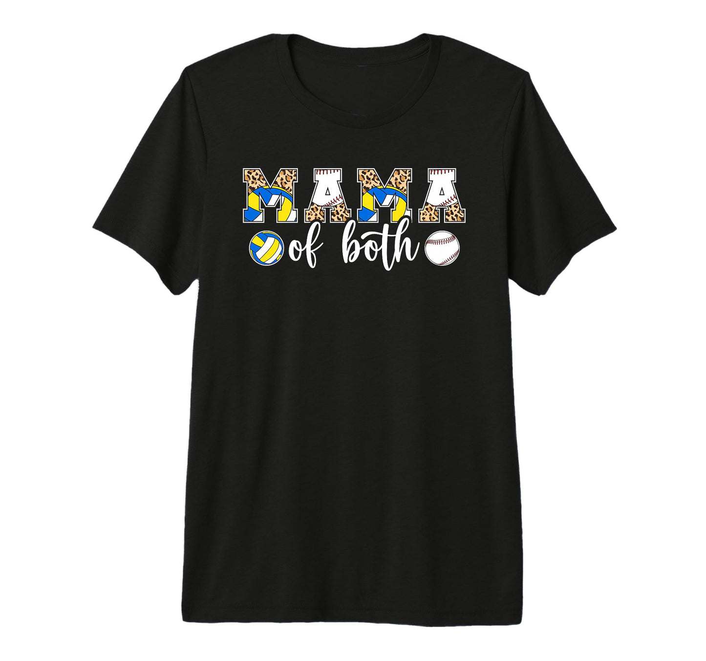 Mama Both Leopard Volleyball Baseball T-Shirt - Streetwear Style Men Women - T-Shirt, Sweatshirt, Hoodie