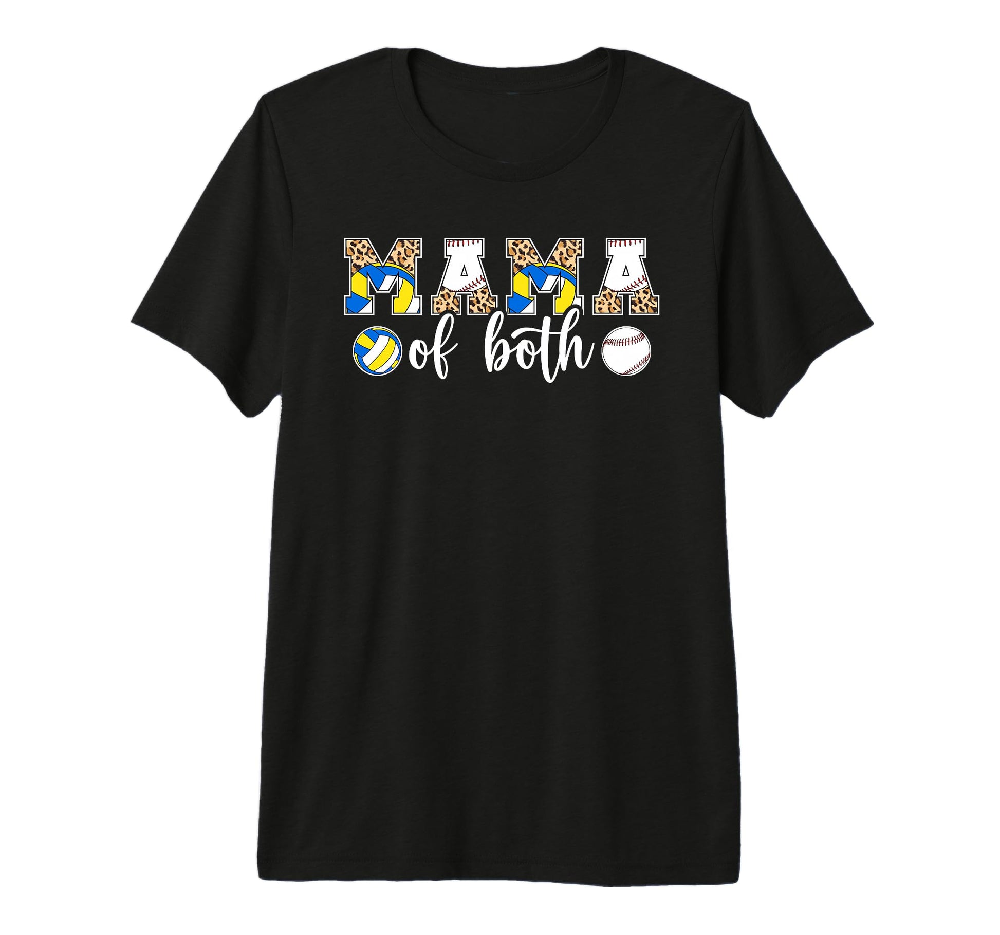 Mama Both Leopard Volleyball Baseball T-Shirt - Streetwear Style Men Women - T-Shirt, Sweatshirt, Hoodie