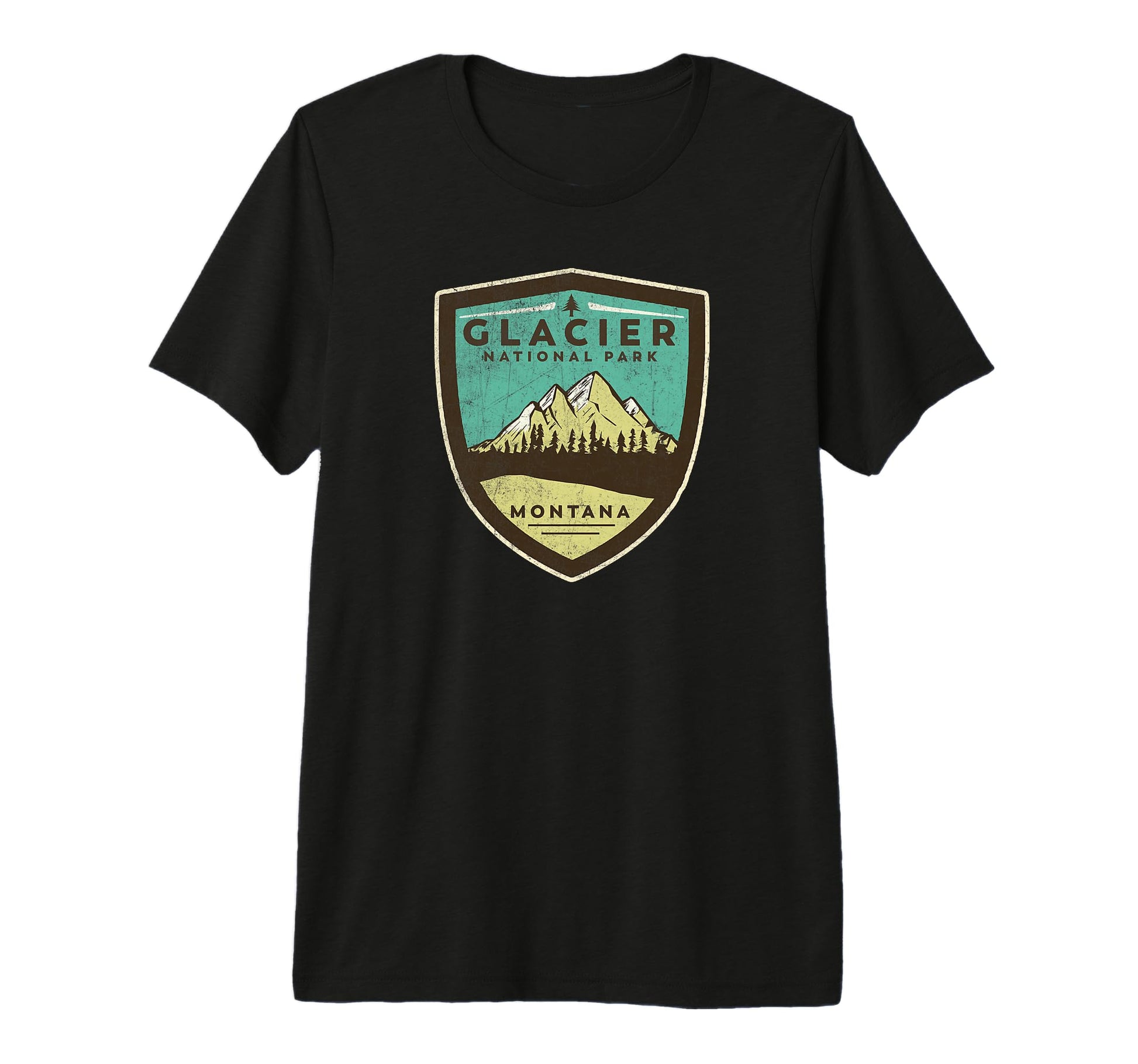 Glacier National Park Montana Mountains T-Shirt - Custom Art Print Unisex - T-Shirt, Sweatshirt, Hoodie