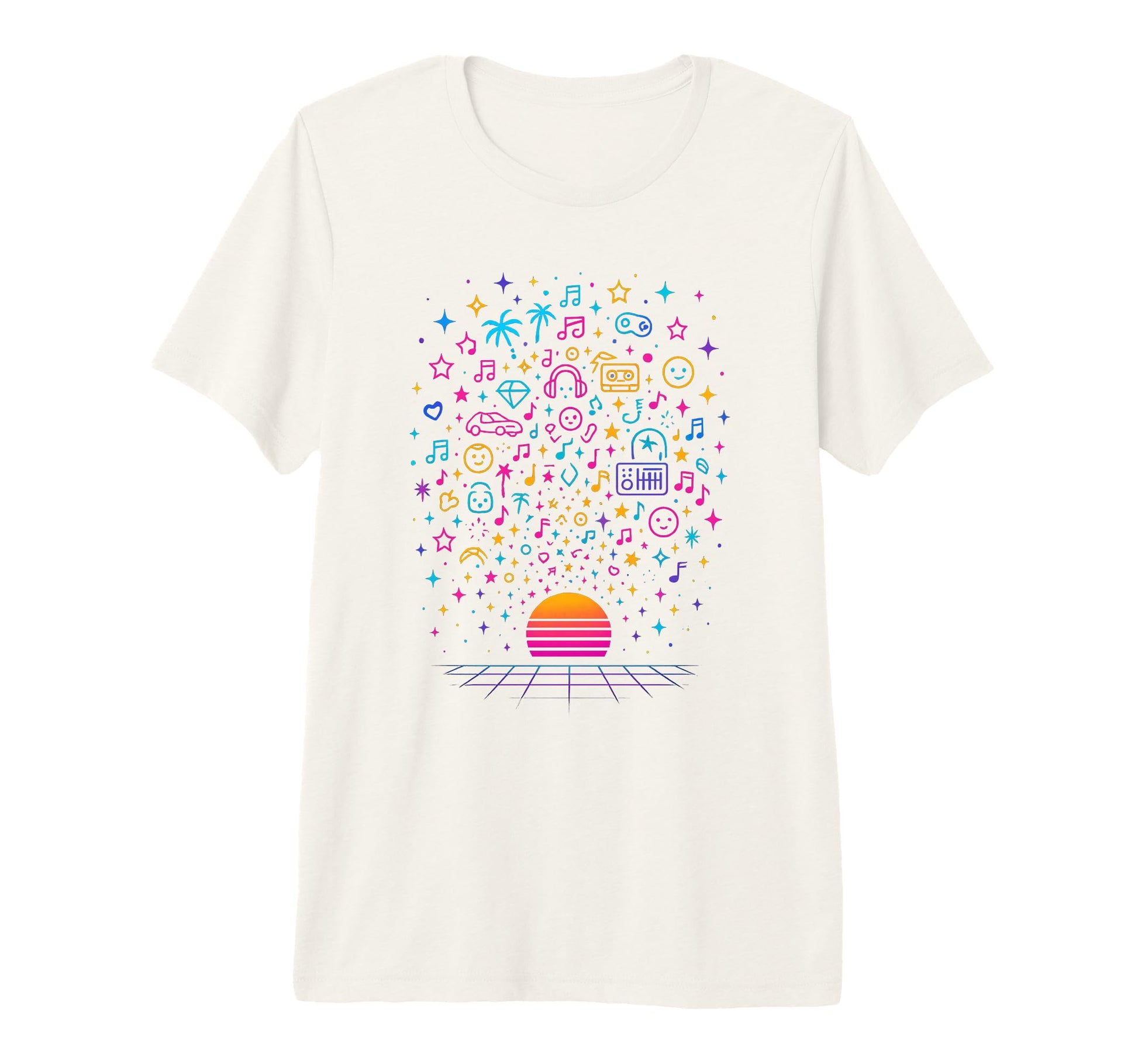 80S Synthwave Tri Blend T-Shirt - Novelty Apparel for Adults - T-Shirt, Sweatshirt, Hoodie