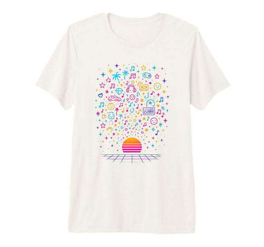 80S Synthwave Tri Blend T-Shirt - Novelty Apparel for Adults - T-Shirt, Sweatshirt, Hoodie