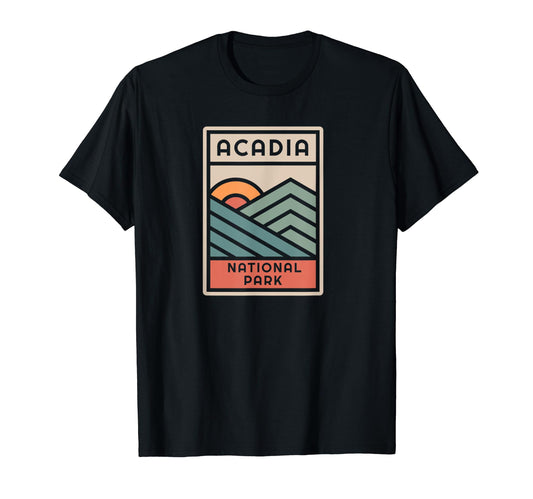 Acadia National Park Minimalist Badge T-Shirt - Trendy Graphic Men Women - T-Shirt, Sweatshirt, Hoodie