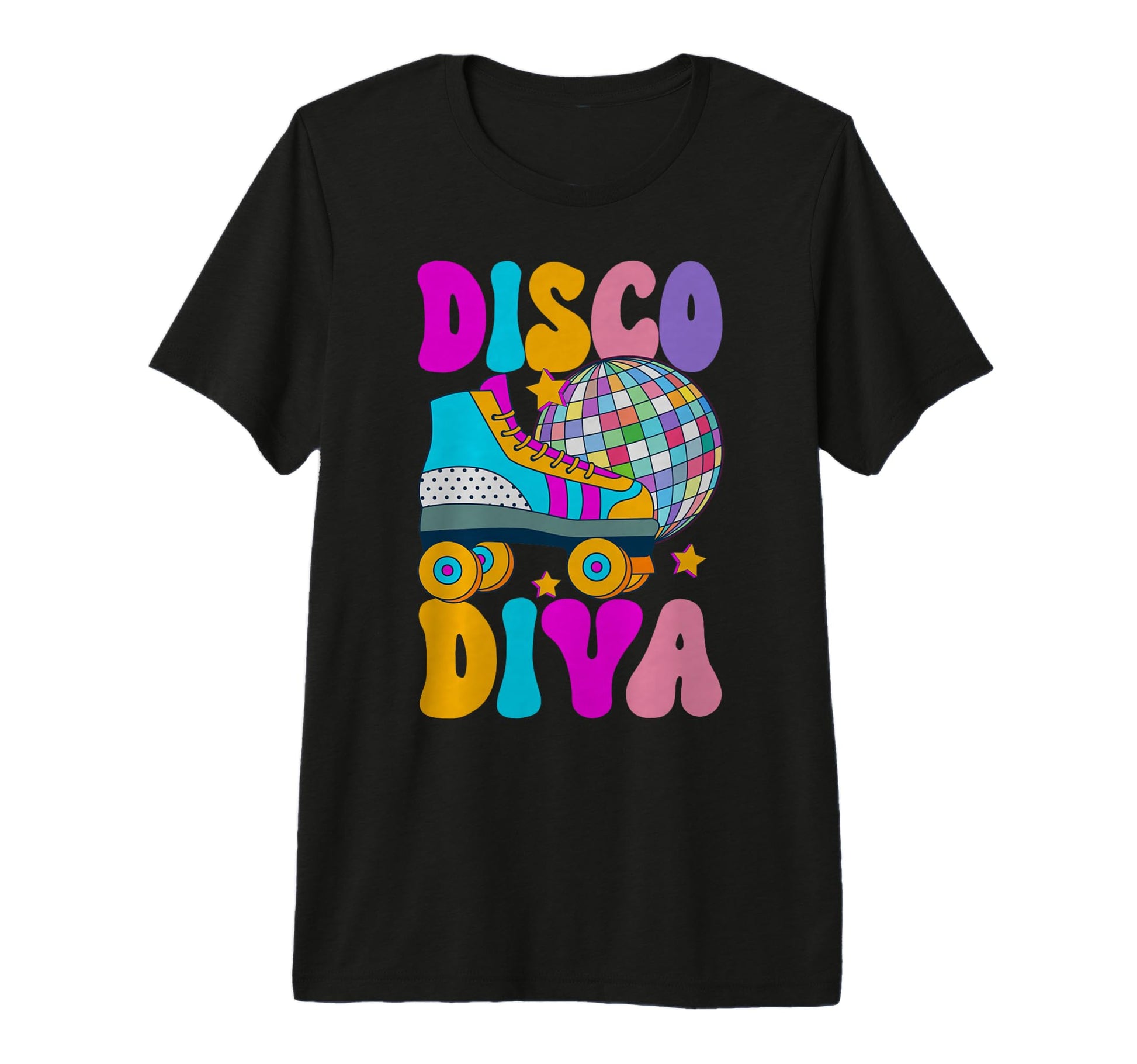 Roller Skating Disco Diva Skate 70S Tri T-Shirt - Unique Graphic Unisex - T-Shirt, Sweatshirt, Hoodie