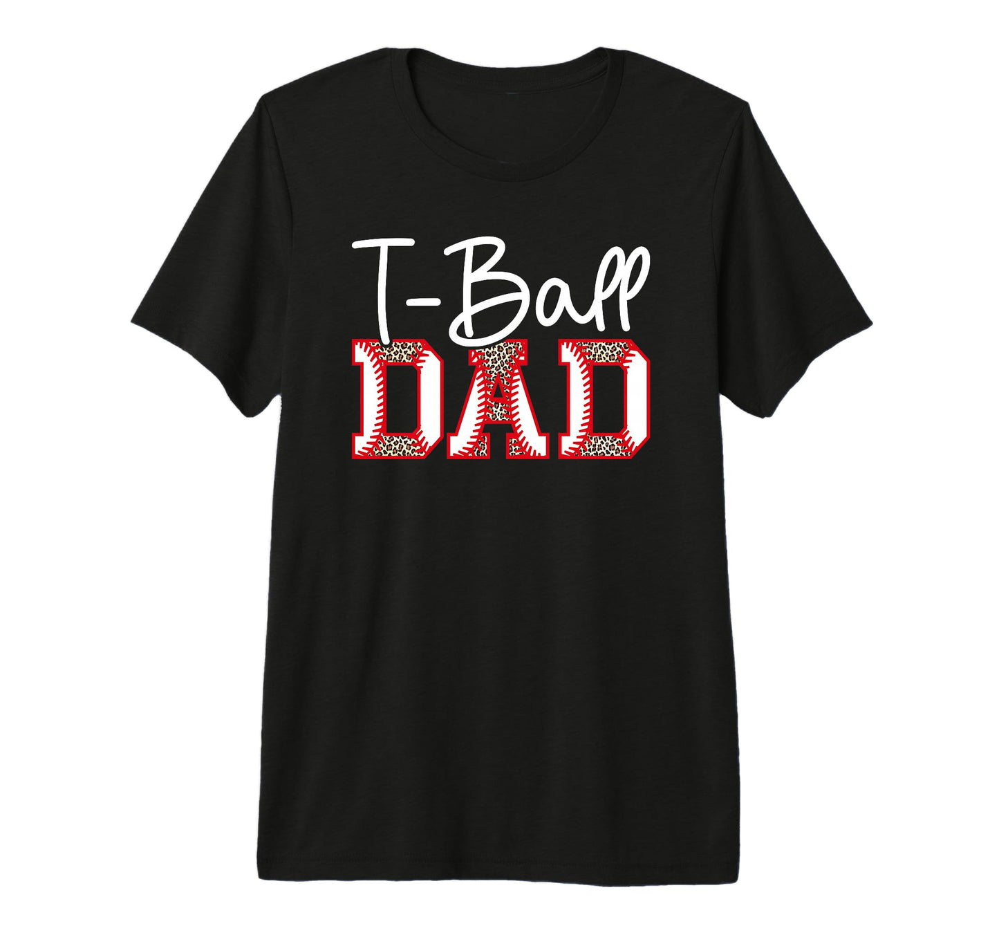 Mens T Ball Dad Leopard Baseball T-Shirt - Casual Everyday Wear for Adults - T-Shirt, Sweatshirt, Hoodie