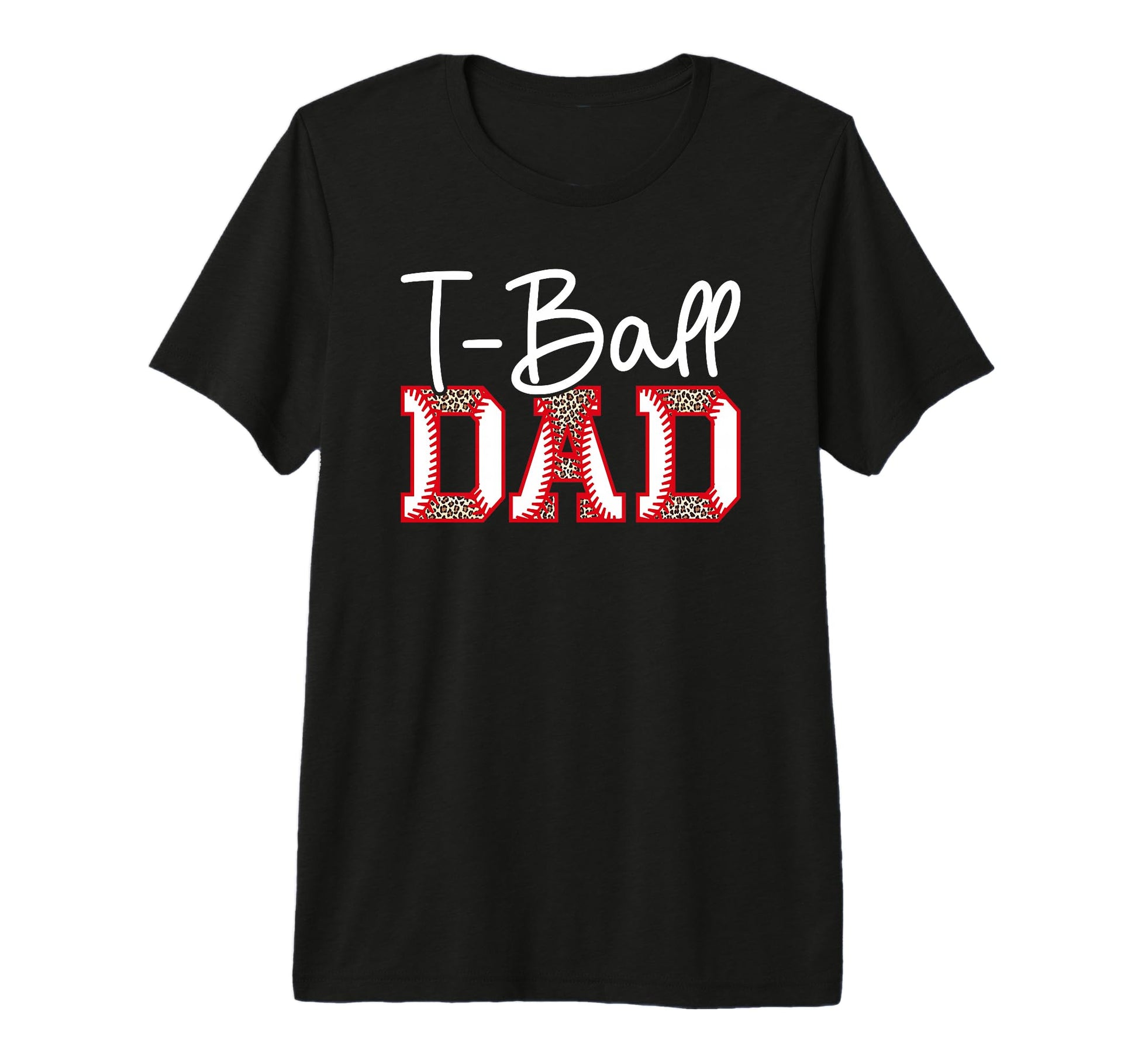 Mens T Ball Dad Leopard Baseball T-Shirt - Casual Everyday Wear for Adults - T-Shirt, Sweatshirt, Hoodie