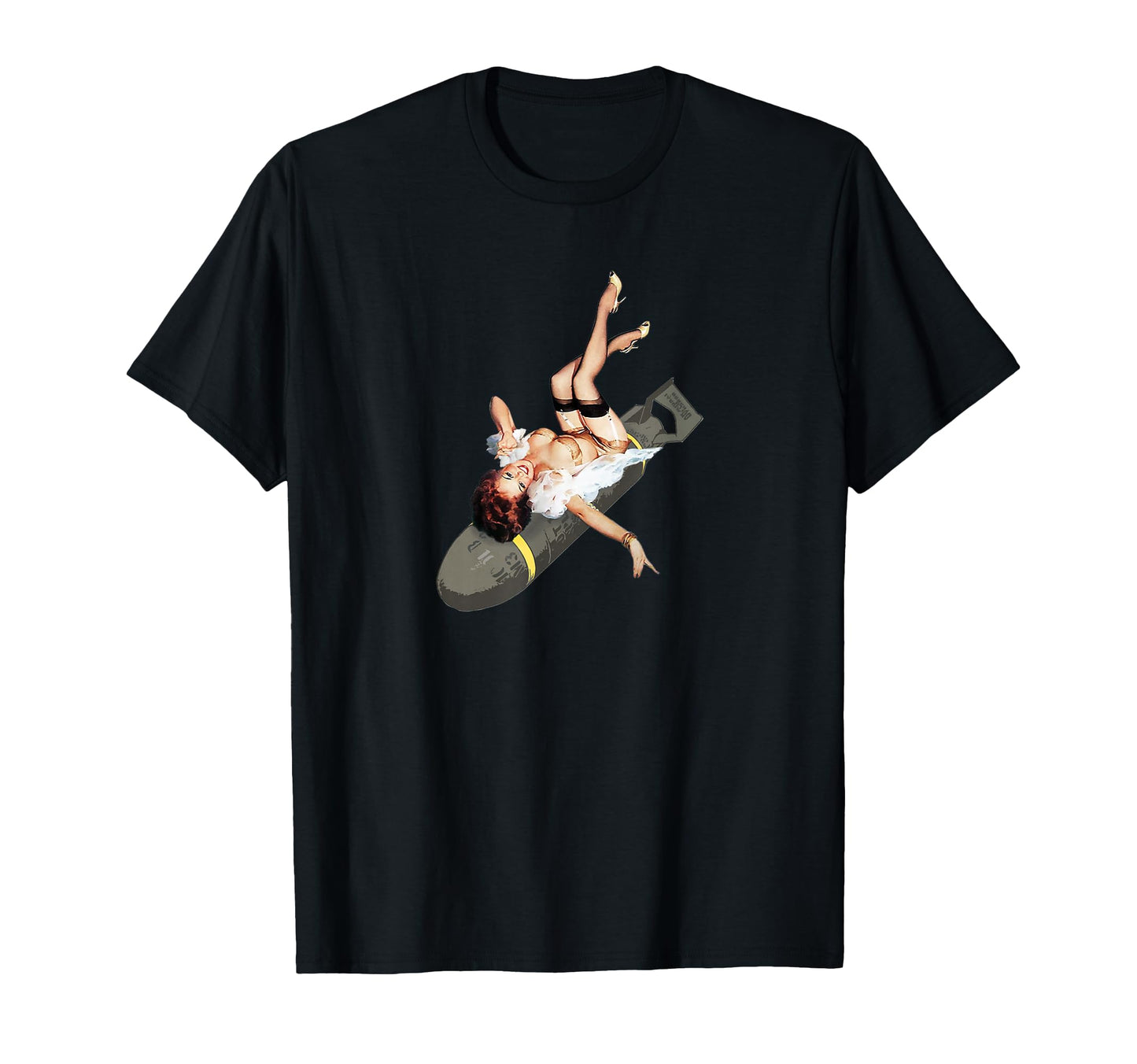 Pin Up Bombs Away Wwii T-Shirt - Novelty Apparel for Adults - T-Shirt, Sweatshirt, Hoodie