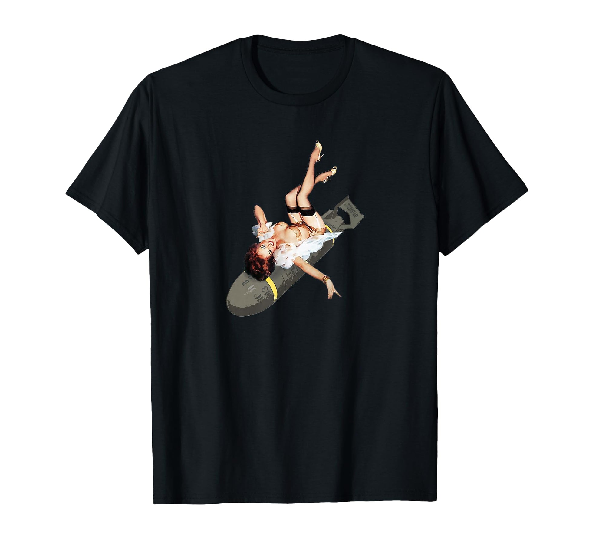 Pin Up Bombs Away Wwii T-Shirt - Novelty Apparel for Adults - T-Shirt, Sweatshirt, Hoodie