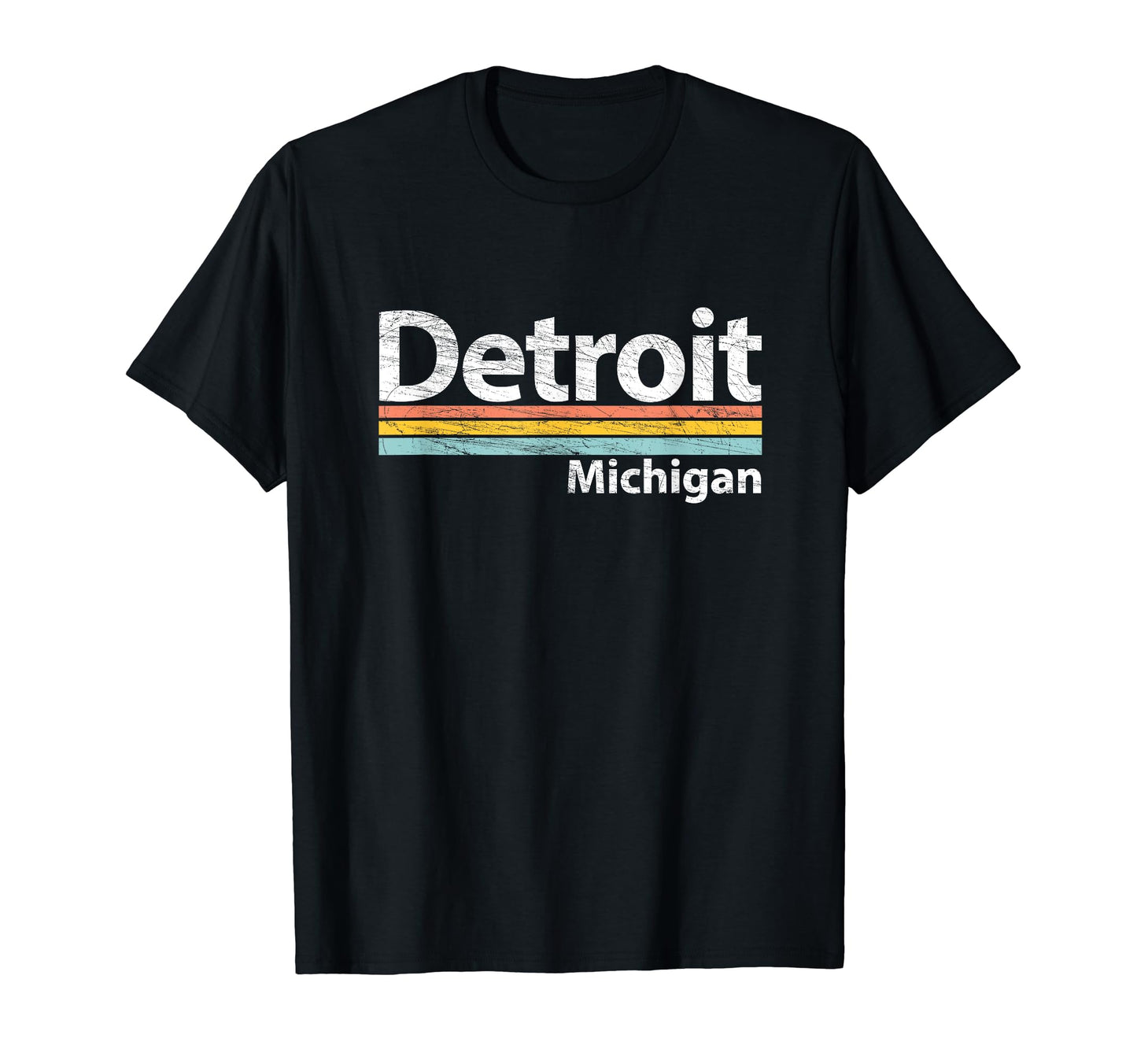 Detroit Michigan Worn Stripes T-Shirt - Streetwear Style Unisex - T-Shirt, Sweatshirt, Hoodie