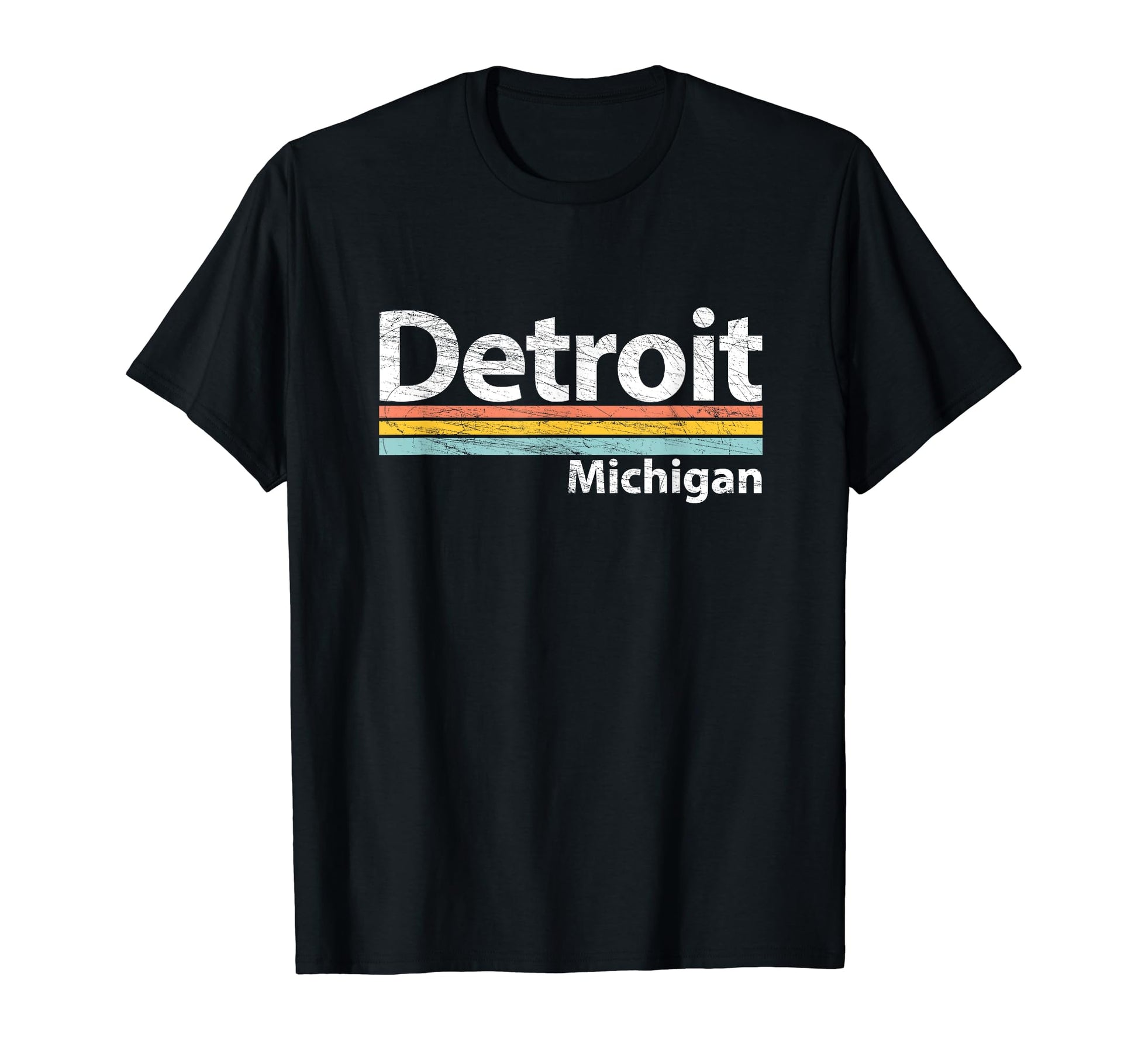 Detroit Michigan Worn Stripes T-Shirt - Streetwear Style Unisex - T-Shirt, Sweatshirt, Hoodie