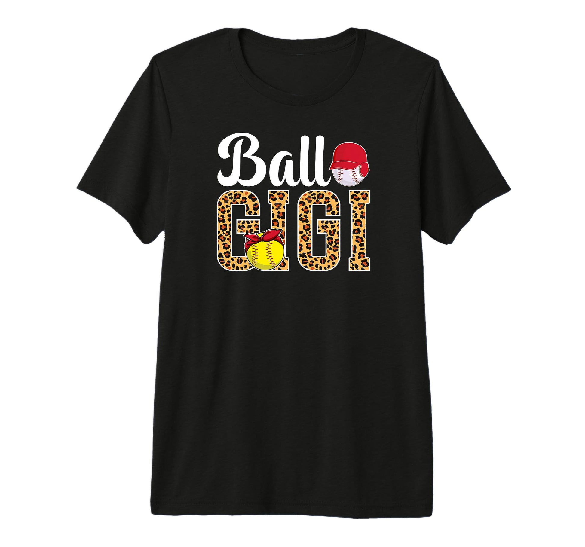 Ball Gigi Leopard Softball Baseball Gigi T-Shirt - Graphic Print Unisex - T-Shirt, Sweatshirt, Hoodie