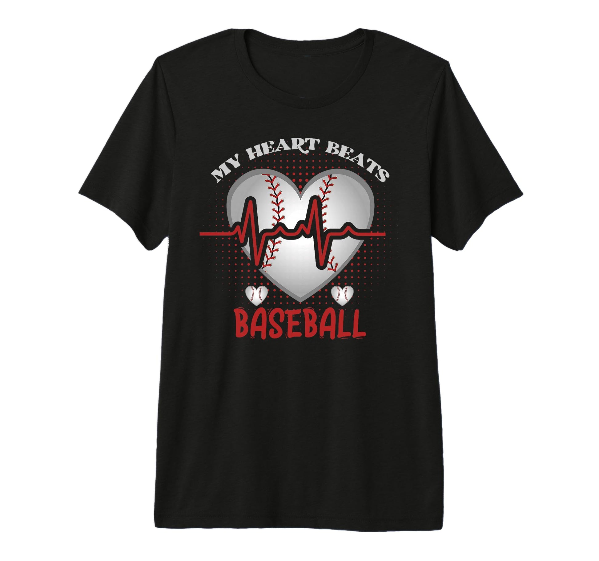 My Heart Beats Baseball Tri Blend T-Shirt - Unique Graphic Unisex - T-Shirt, Sweatshirt, Hoodie
