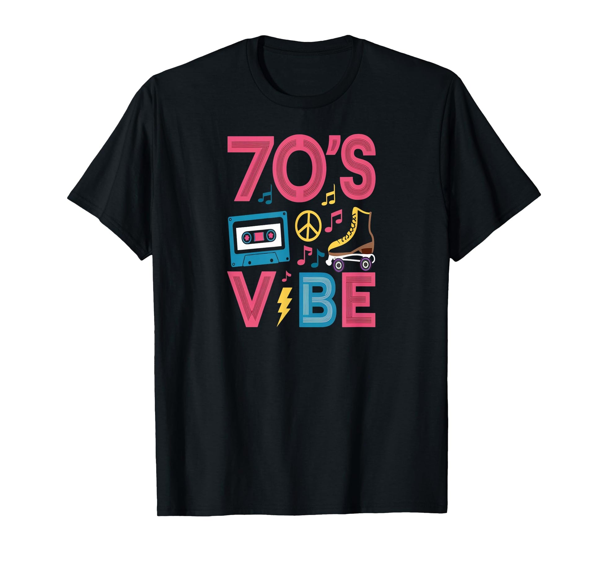 70S Roller Skate Cassette Music Nostalgia T-Shirt - Trendy Graphic Unisex - T-Shirt, Sweatshirt, Hoodie
