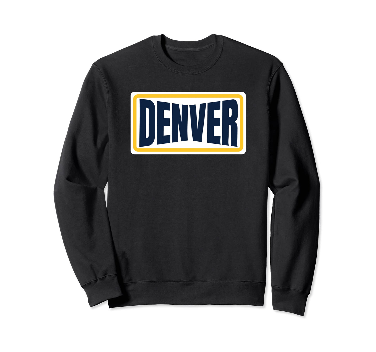 Fun Denver Navy Blue Yellow Sweatshirt - Aesthetic Graphic Men Women - T-Shirt, Sweatshirt, Hoodie