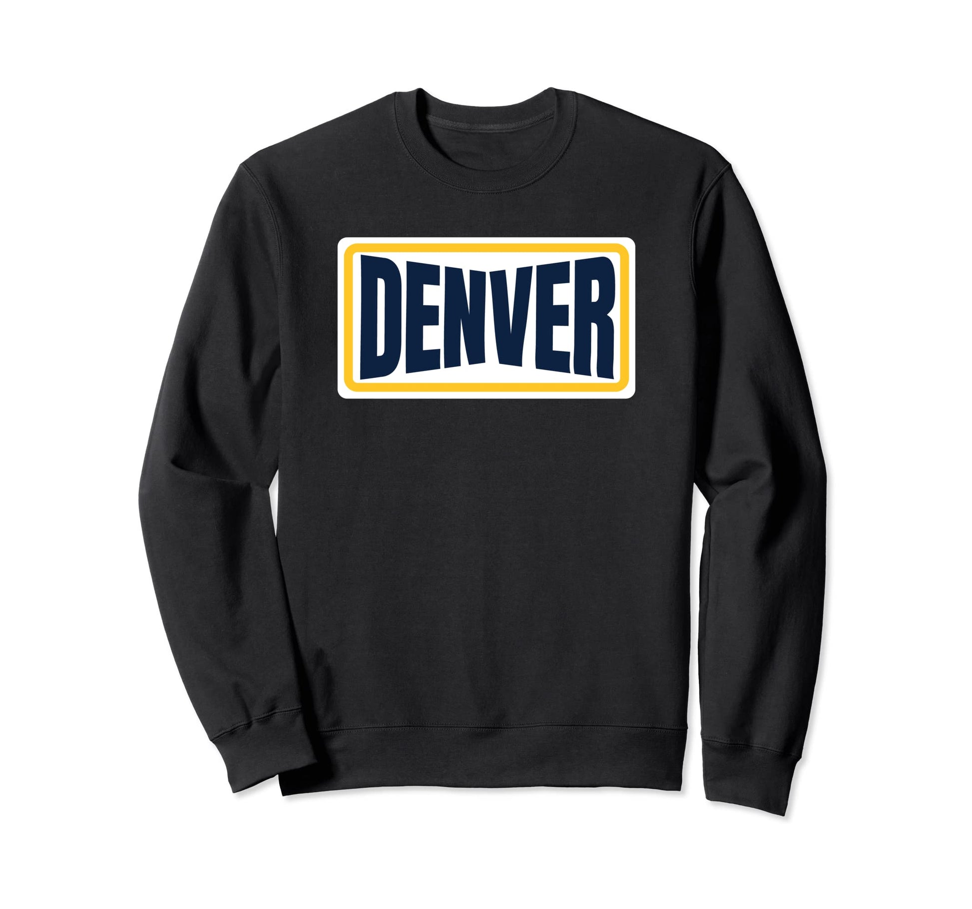 Fun Denver Navy Blue Yellow Sweatshirt - Aesthetic Graphic Men Women - T-Shirt, Sweatshirt, Hoodie