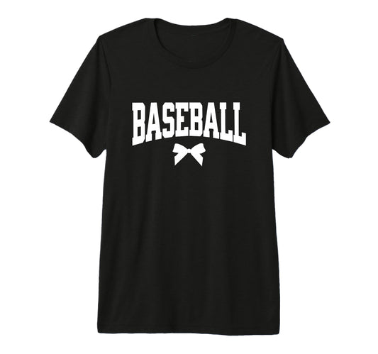 Baseball Bow Baseball Mom Coach Gift T-Shirt - Trendy Graphic for Adults - T-Shirt, Sweatshirt, Hoodie