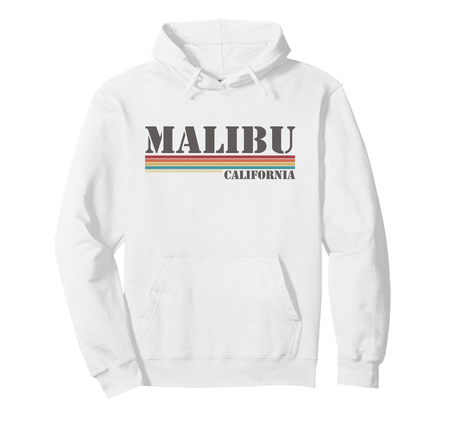 Malibu California Stripes Hoodie - Aesthetic Graphic Unisex - T-Shirt, Sweatshirt, Hoodie